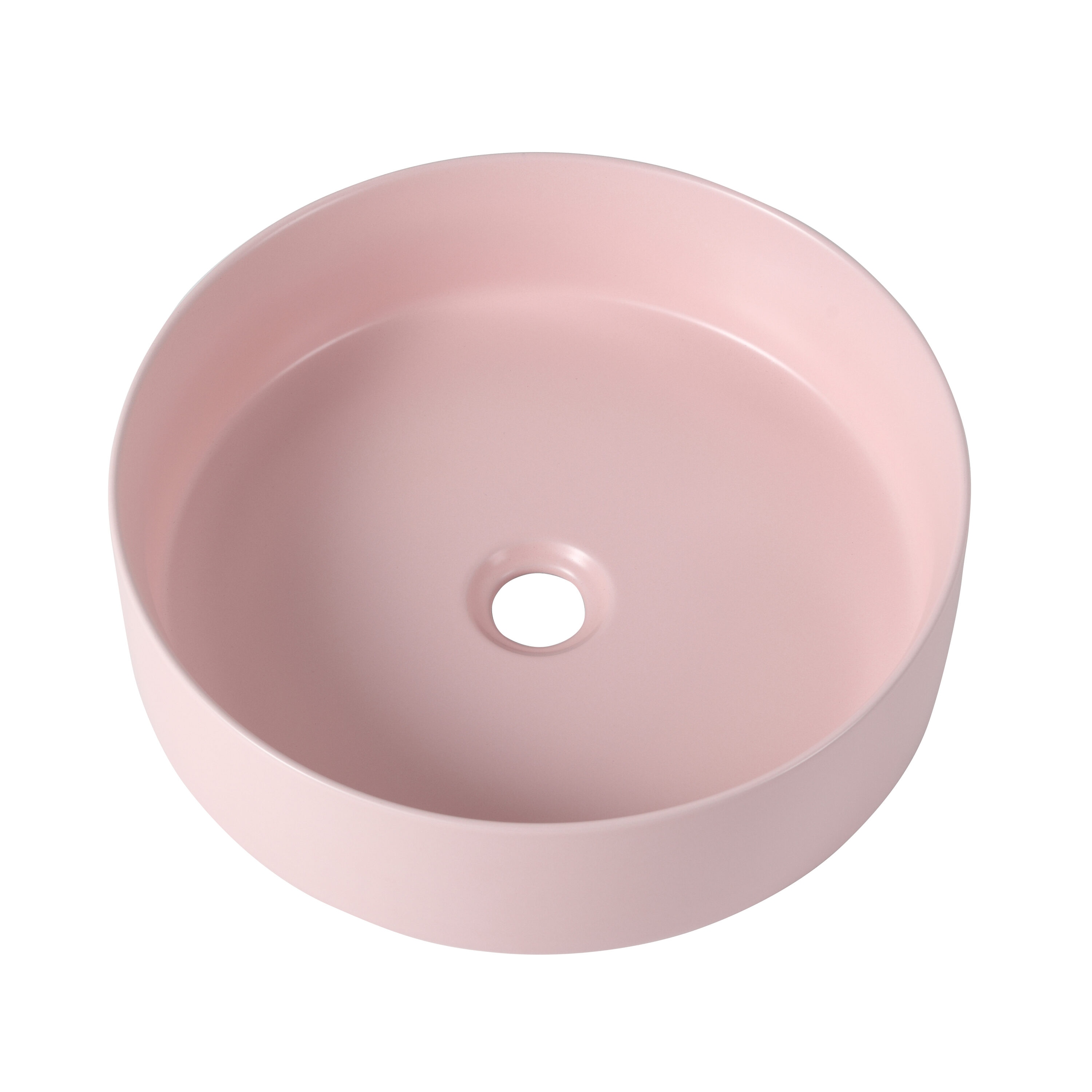 Tapa de tocador de baño de cerámica rosa para lavabo individual, WELLFOR 15.7 pulgadas x 15.7 pulgadas GLEM-77119