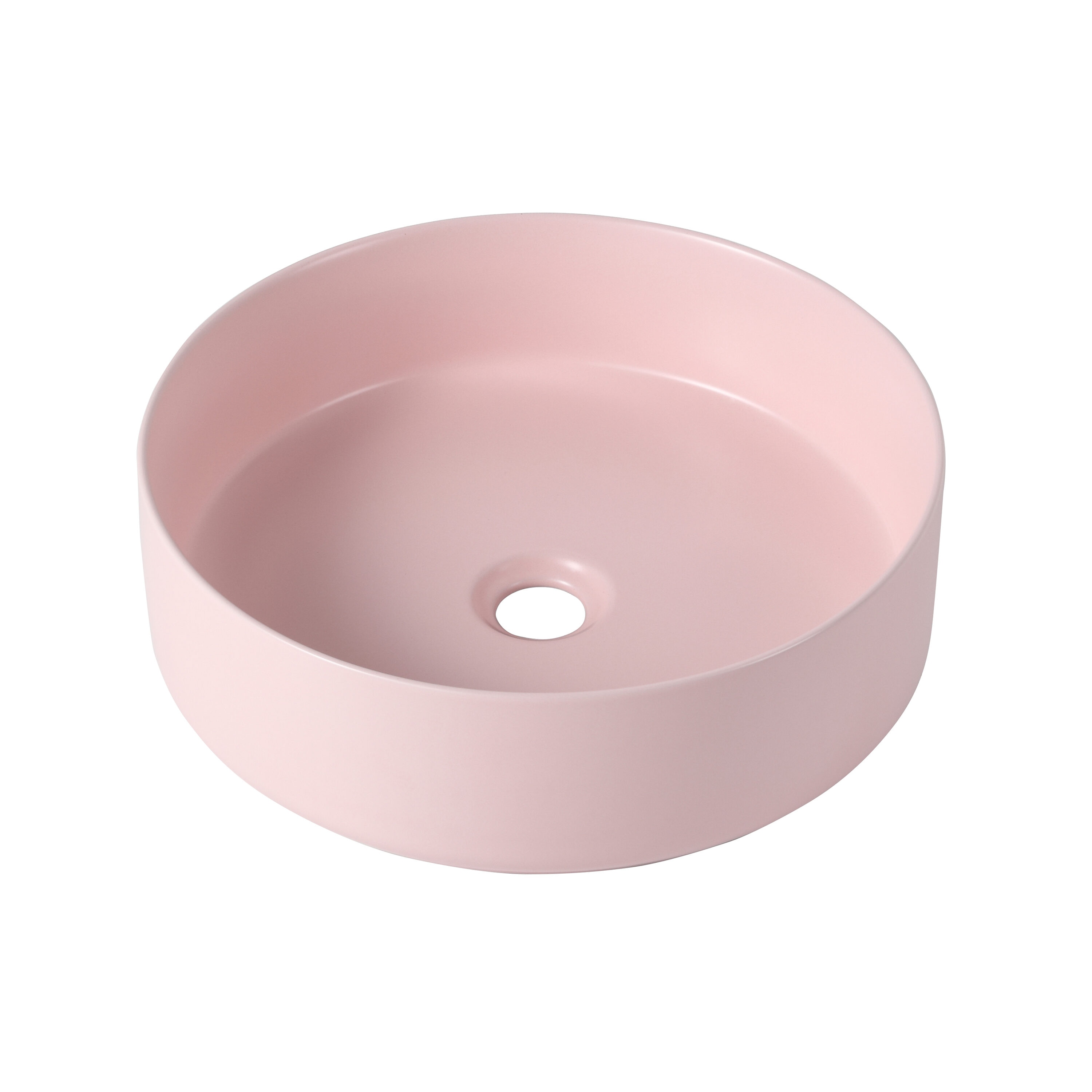 Tapa de tocador de baño de cerámica rosa para lavabo individual, WELLFOR 15.7 pulgadas x 15.7 pulgadas GLEM-77119