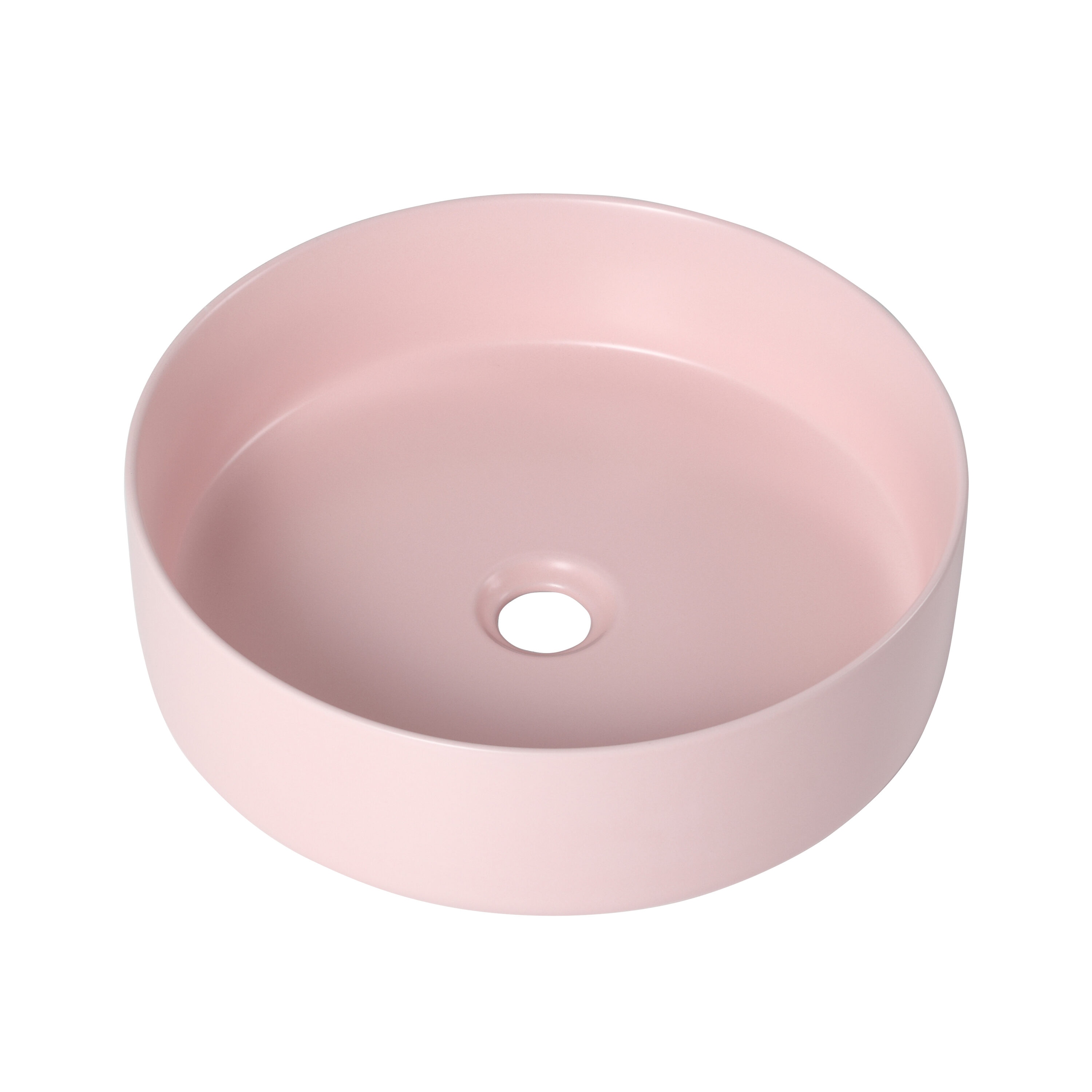 Tapa de tocador de baño de cerámica rosa para lavabo individual, WELLFOR 15.7 pulgadas x 15.7 pulgadas GLEM-77119