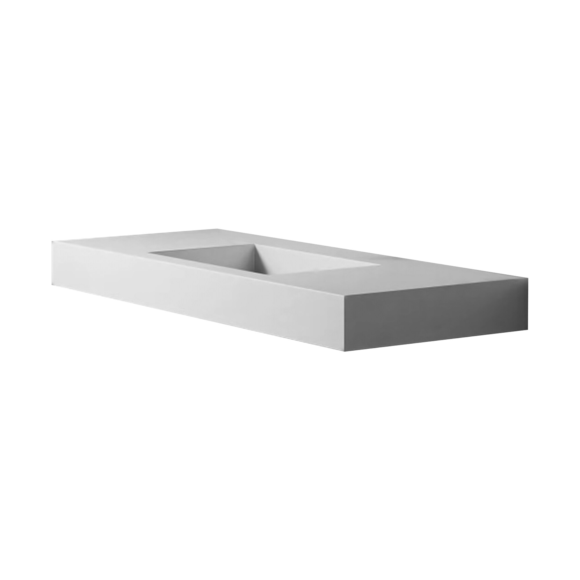 Tope de tocador de baño de superficie sólida mate blanco de 47 pulgadas x 19 pulgadas sin agujeros previamente perforados de WELLFOR NIE-M5TP002