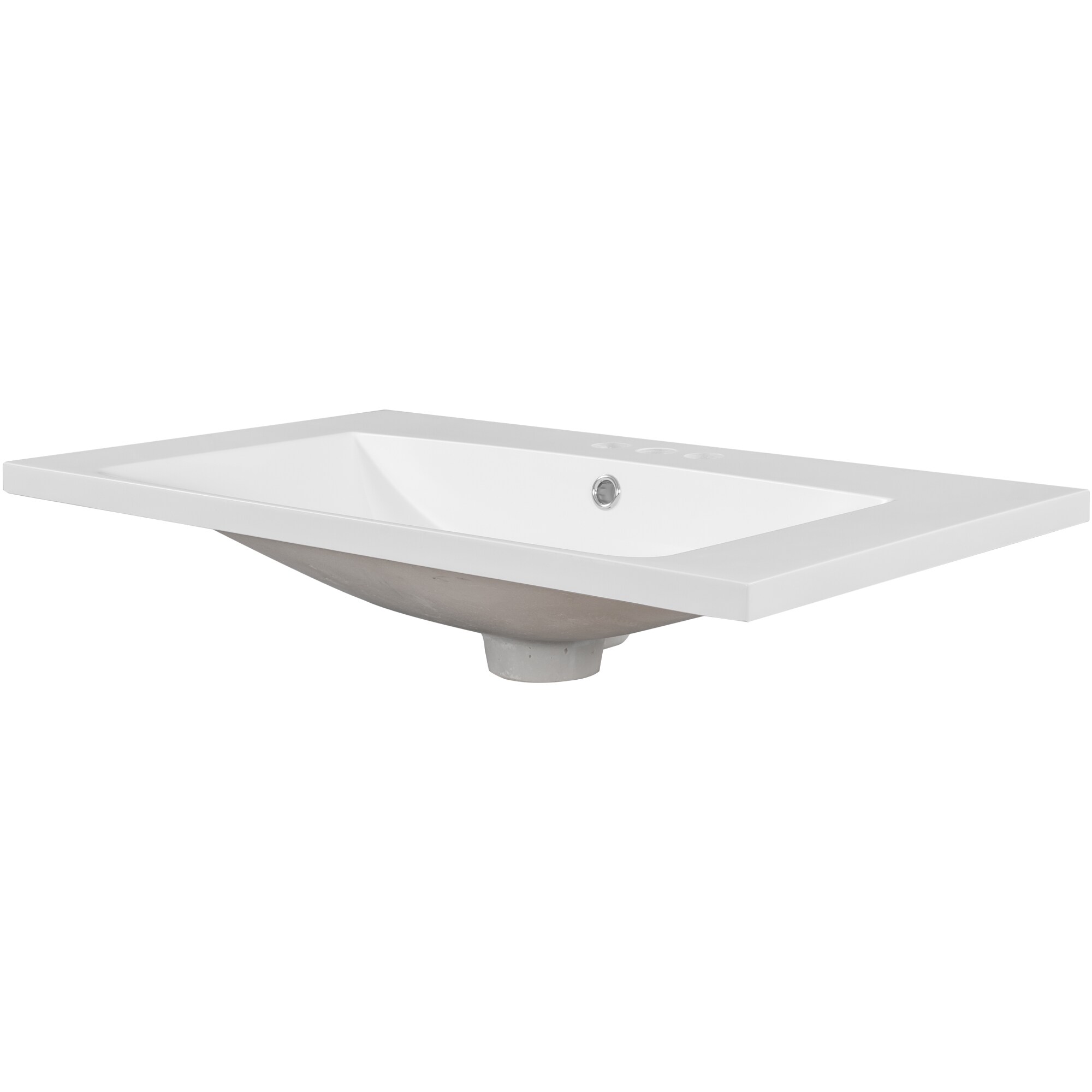 Tapa de tocador de baño de cerámica blanca para fregadero individual empotrado de 30 pulgadas x 18 pulgadas con 3 orificios - Modelo NIE-N7TP479