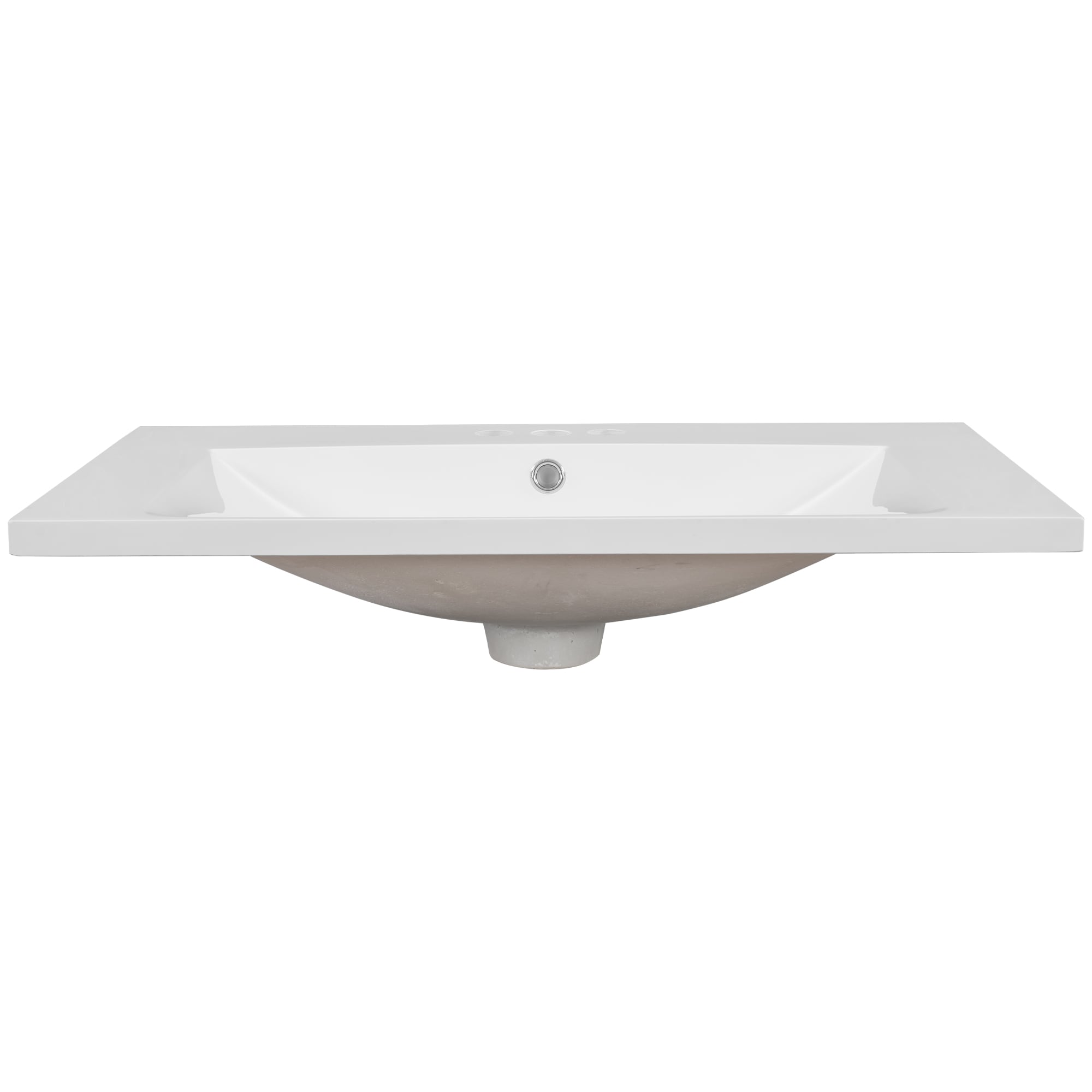 Tapa de tocador de baño de cerámica blanca para fregadero individual empotrado de 30 pulgadas x 18 pulgadas con 3 orificios - Modelo NIE-N7TP479
