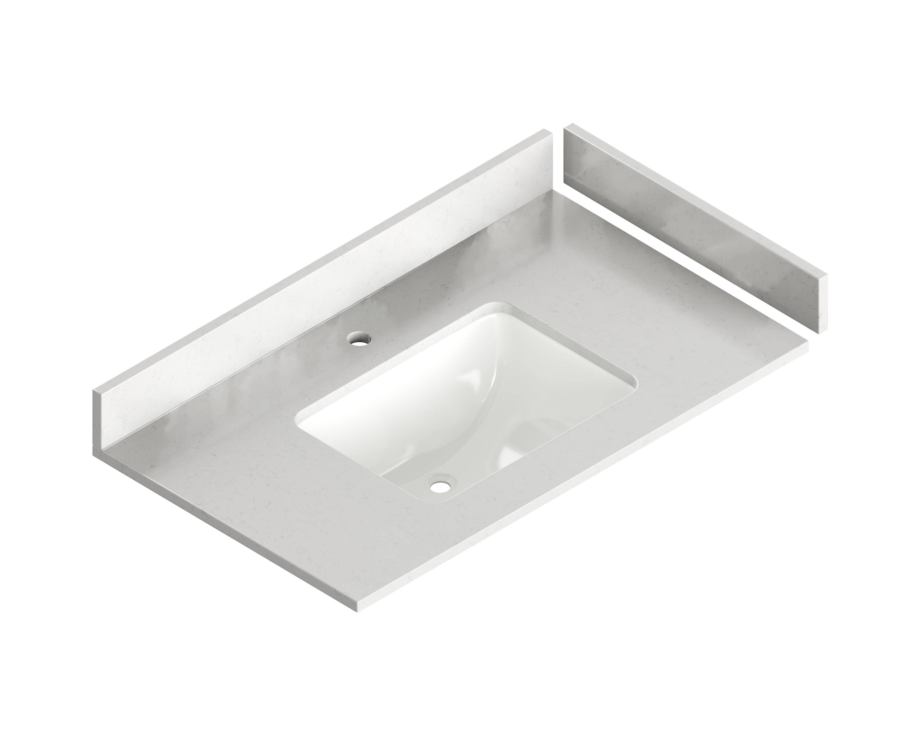 Tope de vanidad de baño de cuarzo Silestone Miami Vena con fregadero individual bajo encimera de 1 orificio de 25 pulgadas x 22 pulgadas SIL25-MIAVENA-1H-2CM