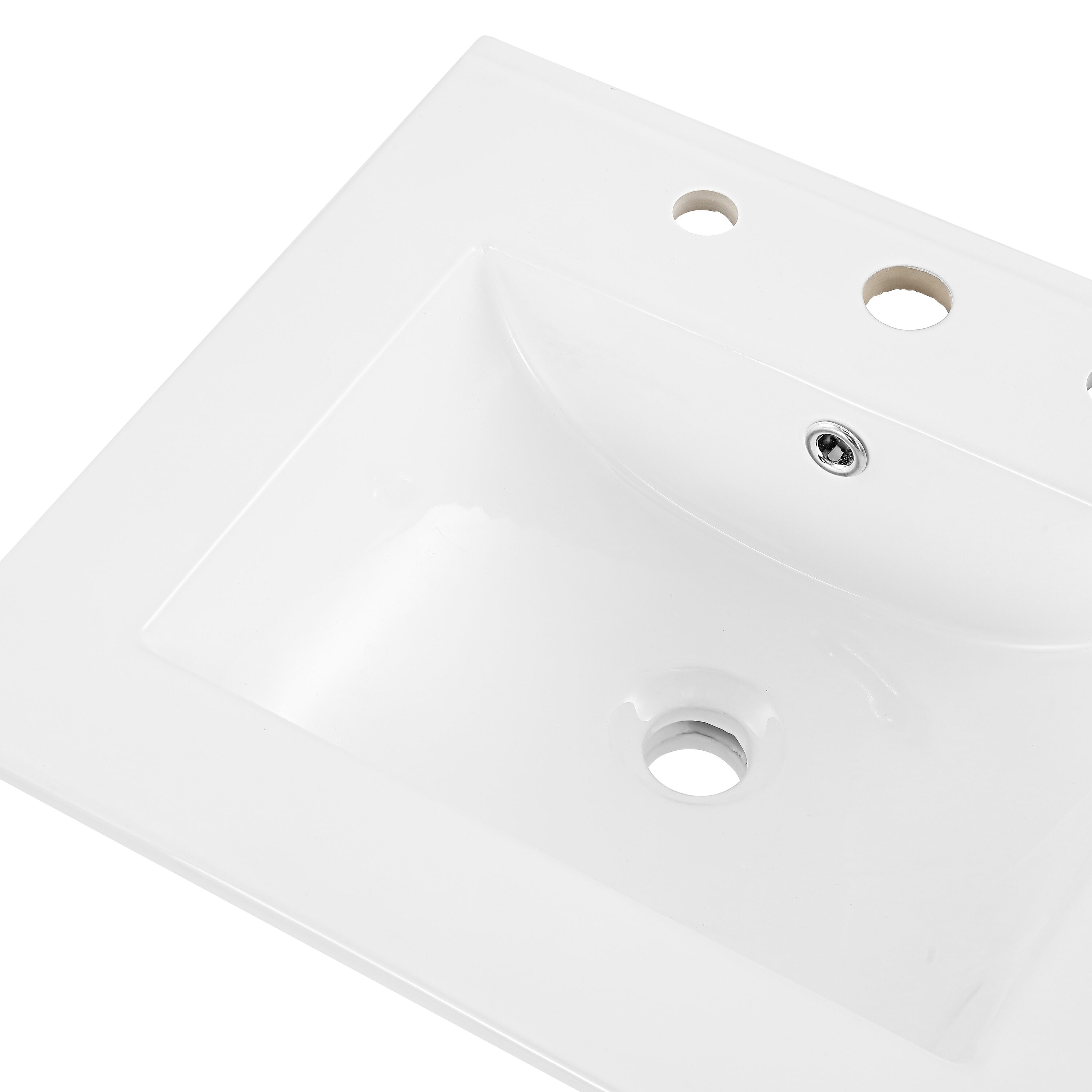 Tapa de tocador de lavabo adicional de Jonathan y Lavabo 20 pulgadas x 18.25 pulgadas Cerámica blanca empotrada con un solo lavabo de 3 agujeros Tapa de tocador de baño SNK1000A