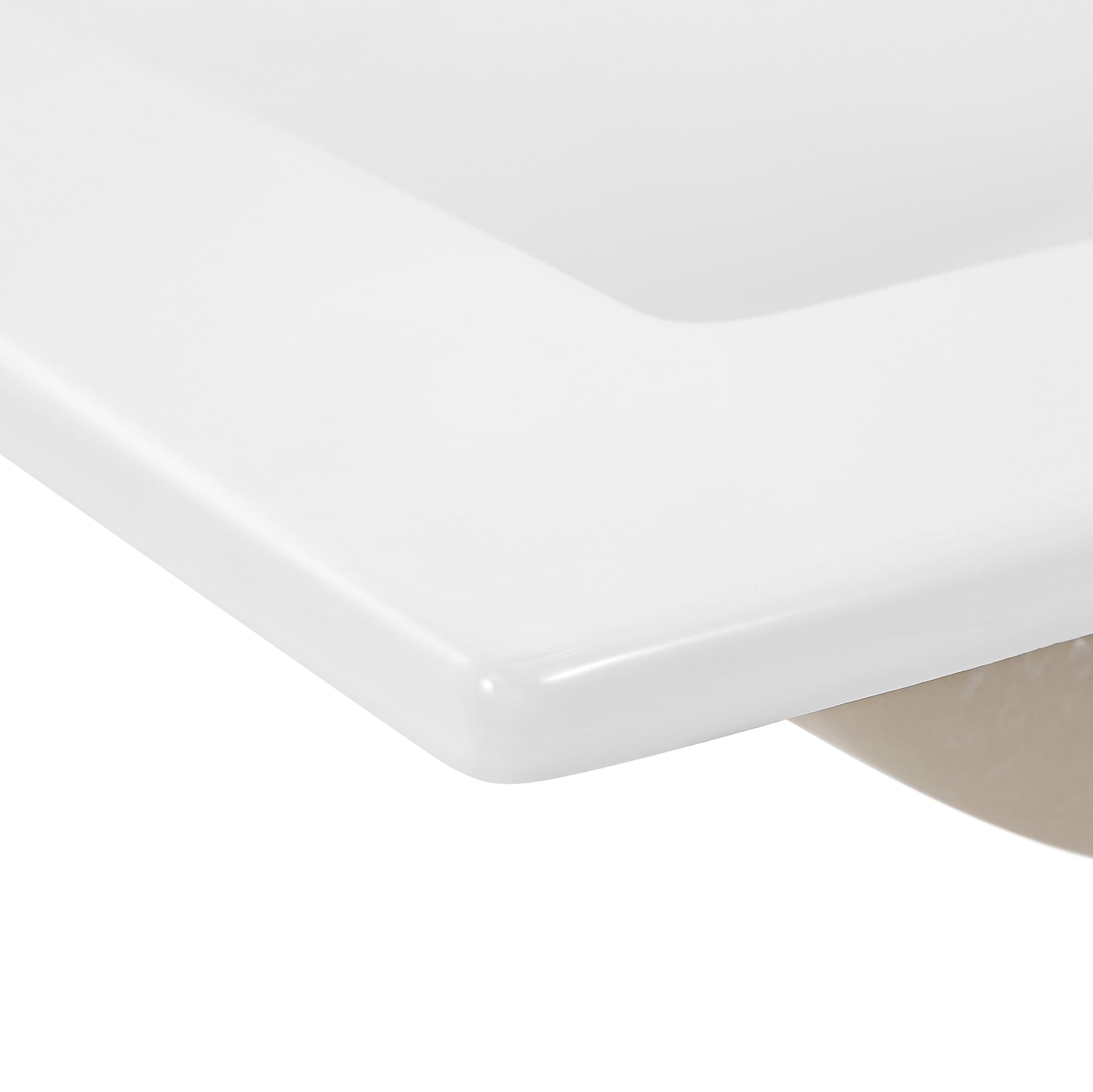 Tapa de tocador de lavabo adicional de Jonathan y Lavabo 20 pulgadas x 18.25 pulgadas Cerámica blanca empotrada con un solo lavabo de 3 agujeros Tapa de tocador de baño SNK1000A