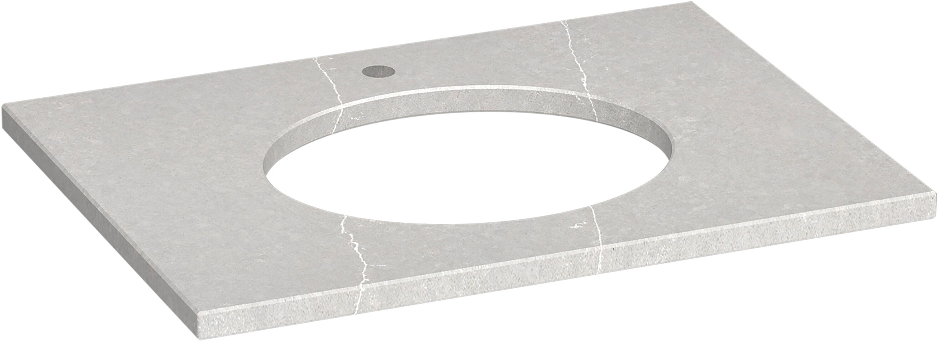 Cubierta de tocador para baño KOHLER Silestone Eternal Serena de cuarzo con fregadero individual bajo cubierta de 31 pulgadas x 22.44 pulgadas y 1 orificio (28249-ESR)