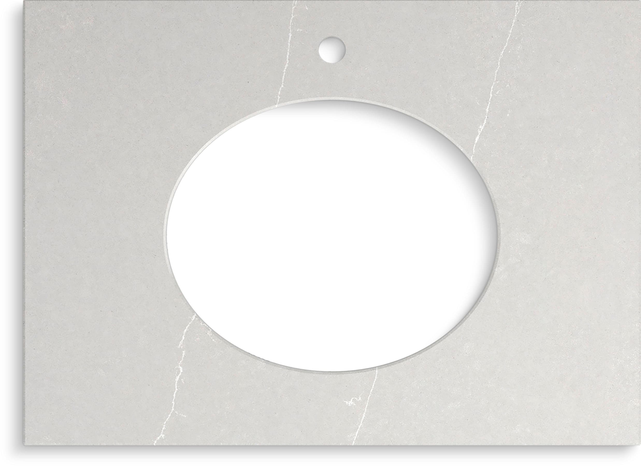 Cubierta de tocador para baño KOHLER Silestone Eternal Serena de cuarzo con fregadero individual bajo cubierta de 31 pulgadas x 22.44 pulgadas y 1 orificio (28249-ESR)