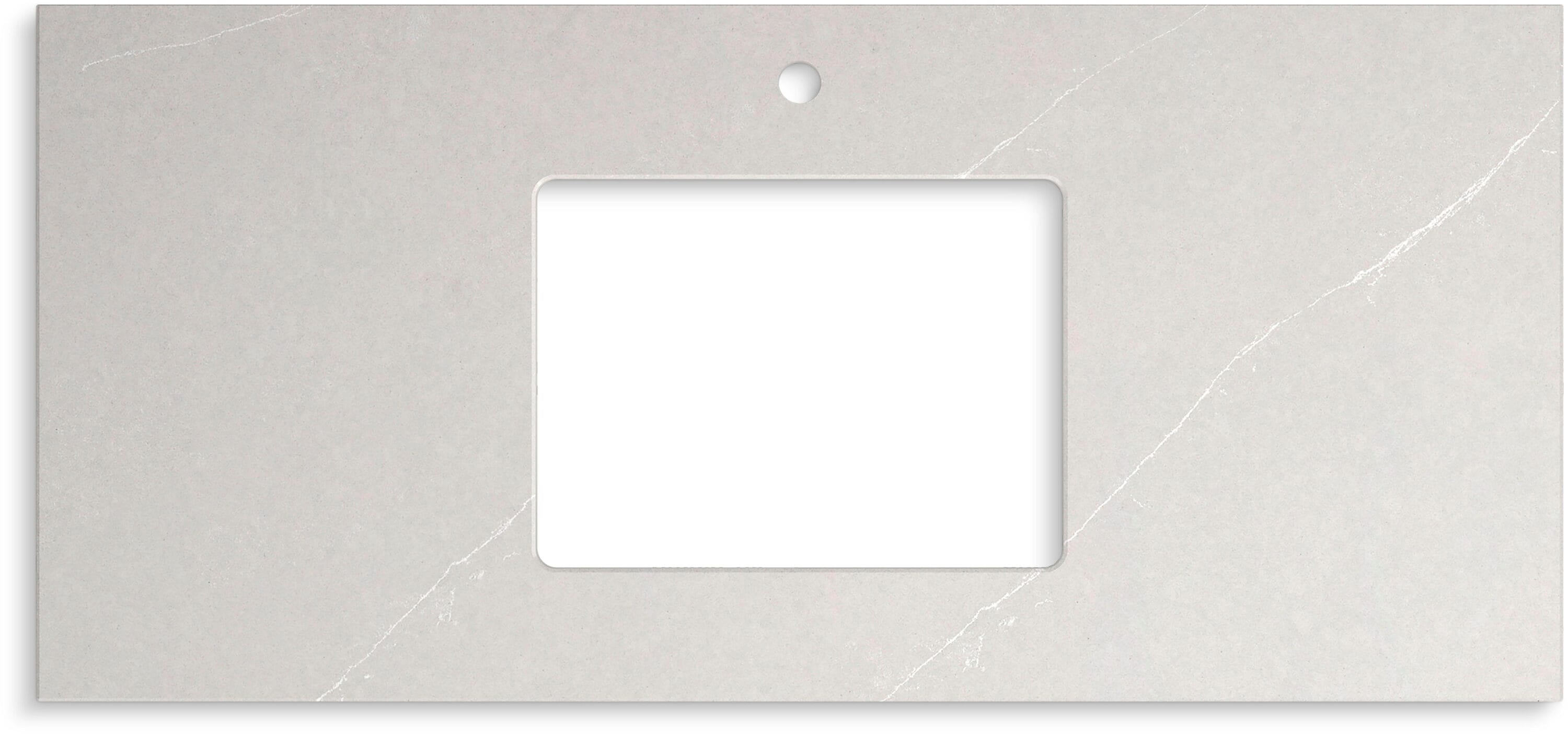 Encimera de baño KOHLER Silestone 49 pulgadas x 22.44 pulgadas en cuarzo Eternal Serena bajo cubierta con un solo lavamanos y un hoyo, modelo 28253-ESR.