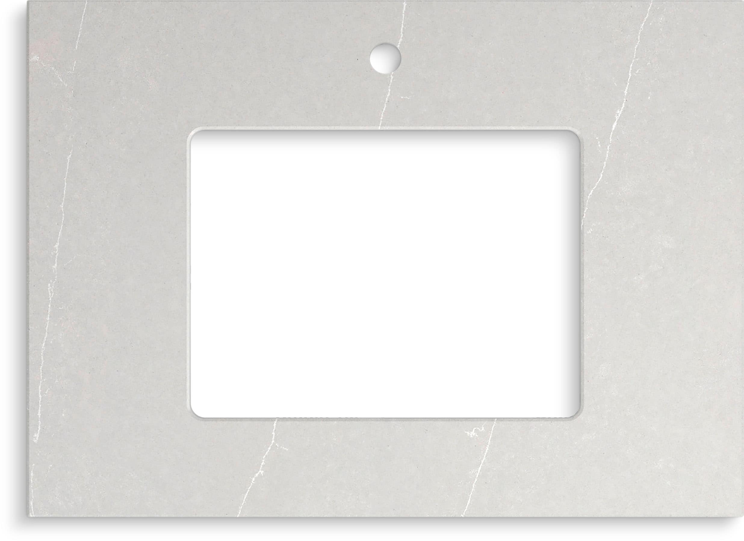 Cubierta de tocador de baño KOHLER Silestone Eternal Serena de cuarzo para montaje inferior con un solo lavabo de 31 pulgadas x 22.44 pulgadas y 1 orificio - Modelo 28248-ESR