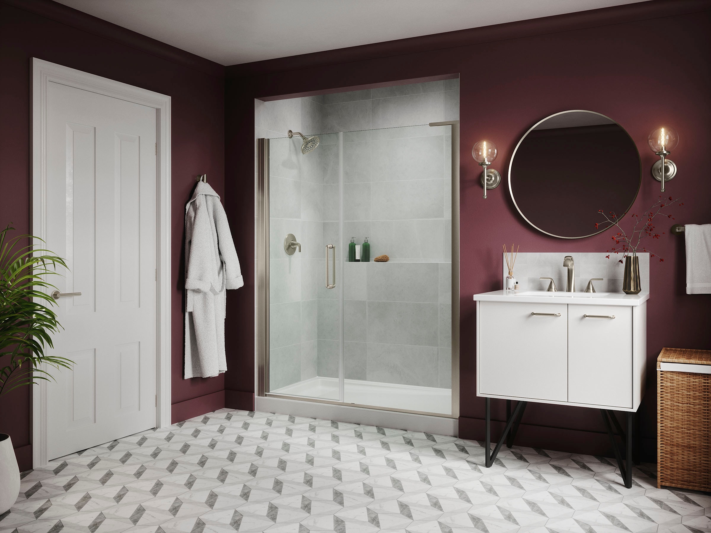 Encimera para tocador de baño de cuarzo blanco Miami de 31 pulgadas x 22.44 pulgadas con lavabo individual bajo encastre y 1 orificio - KOHLER Silestone 28248-MMW