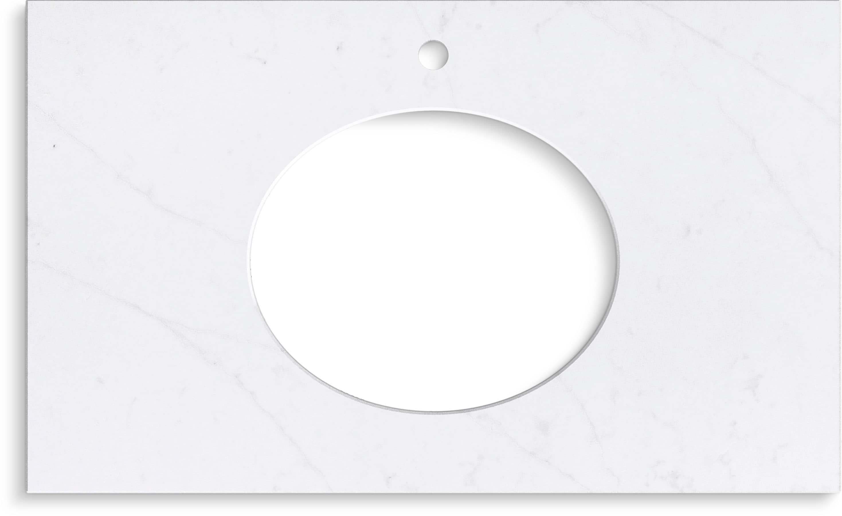 TOPE DE VANIDAD DE BAÑO CON LAVABO SIMPLE DE CUARZO ETERNAL STATUARIO DE 37 PULGADAS X 22.44 PULGADAS Y MONTAJE INFERIOR DE 1 AGUJERO KOHLER Silestone