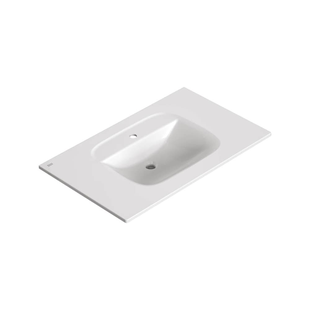 Tapa de tocador de baño de 22 pulgadas x 5 pulgadas de color blanco en cerámica vitrificada con lavabo individual de un solo orificio de American Standard Aspirations 1806001.020.