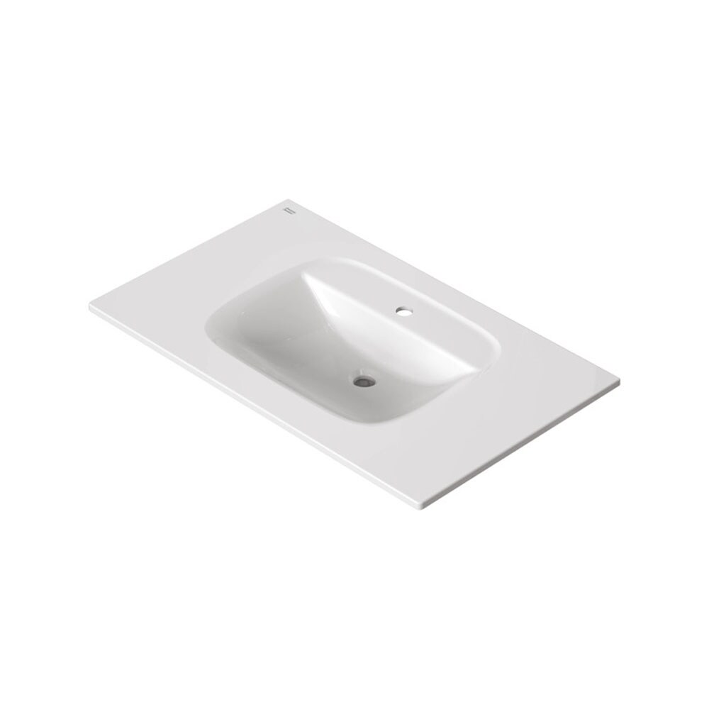 Tapa de tocador de baño de 22 pulgadas x 5 pulgadas de color blanco en cerámica vitrificada con lavabo individual de un solo orificio de American Standard Aspirations 1806001.020.