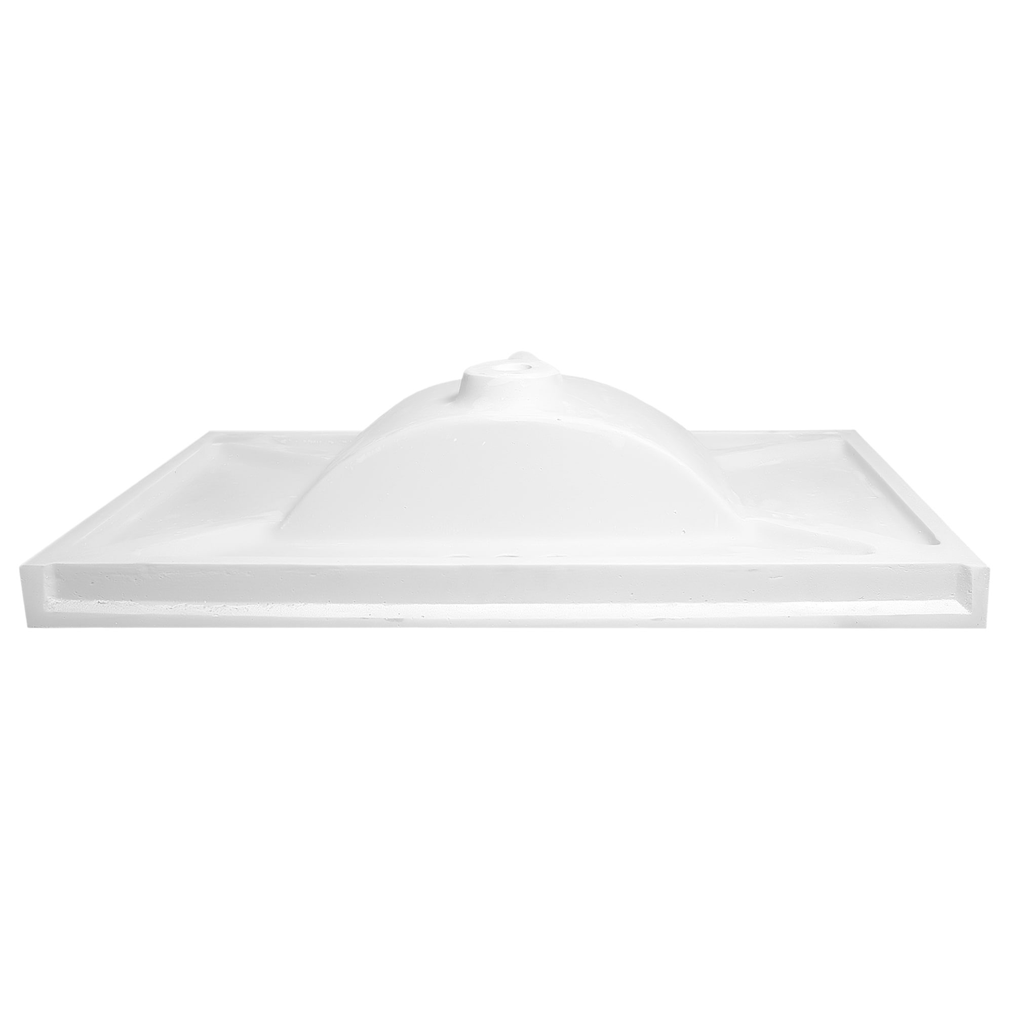 Tapa de tocador de baño de mármol integral sólido blanco de 37 pulgadas x 22 pulgadas para un lavabo individual con 3 orificios - Modelo Camilla II