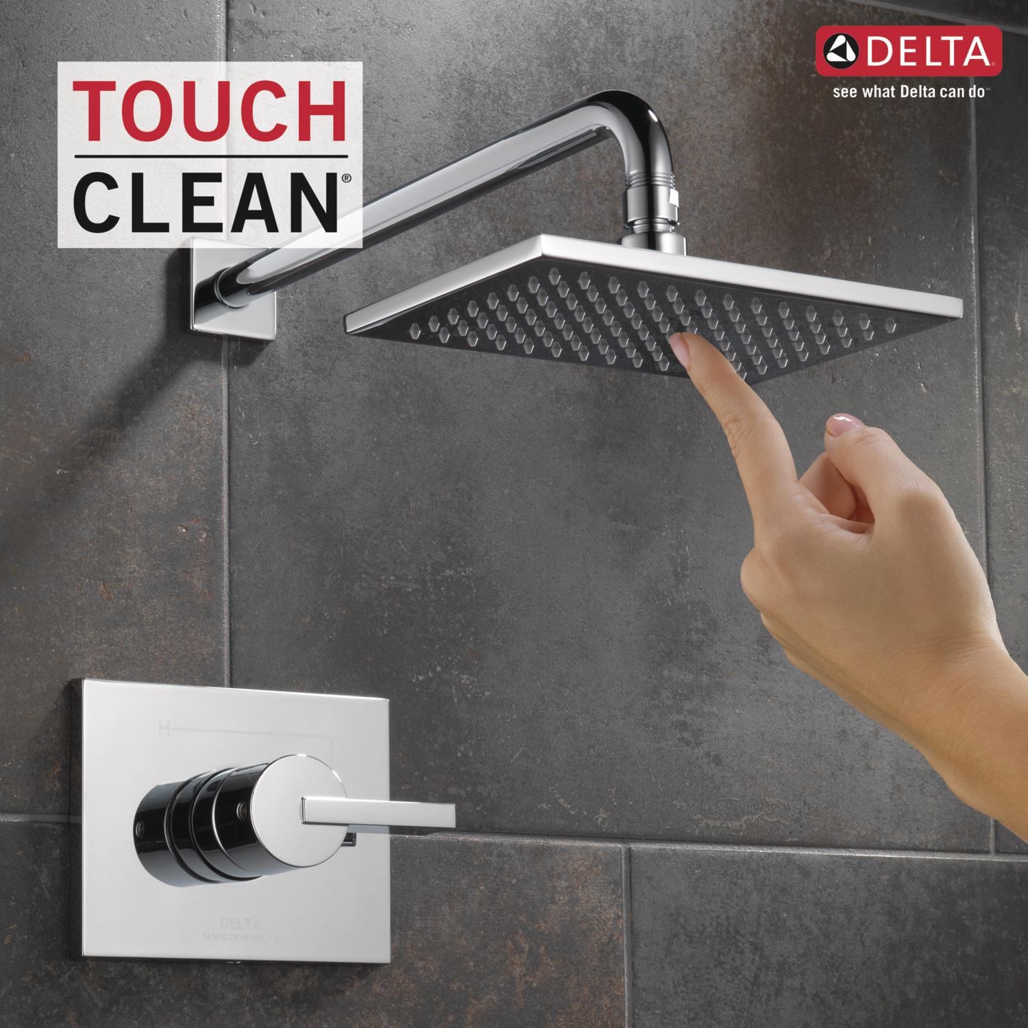 Grifo de bañera y ducha cuadrado de 8.656 pulgadas con una sola manija y función incluida - Cromado Delta Vero T14453