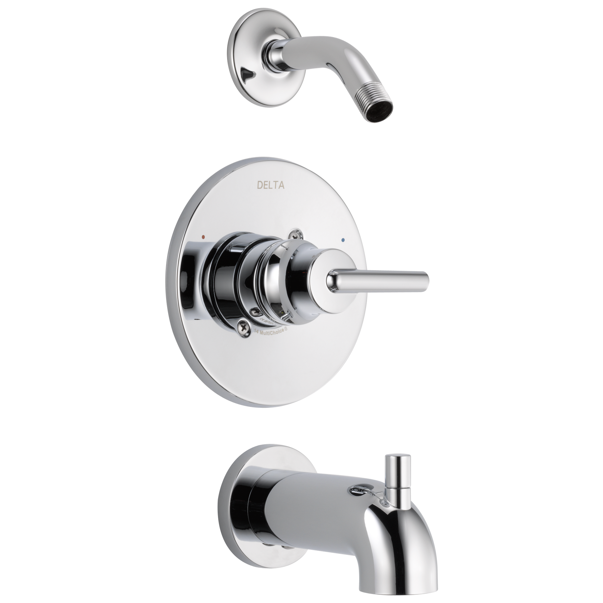 Grifo para bañera y ducha de una manija en cromo Delta Trinsic, se vende por separado T14459-LHD.