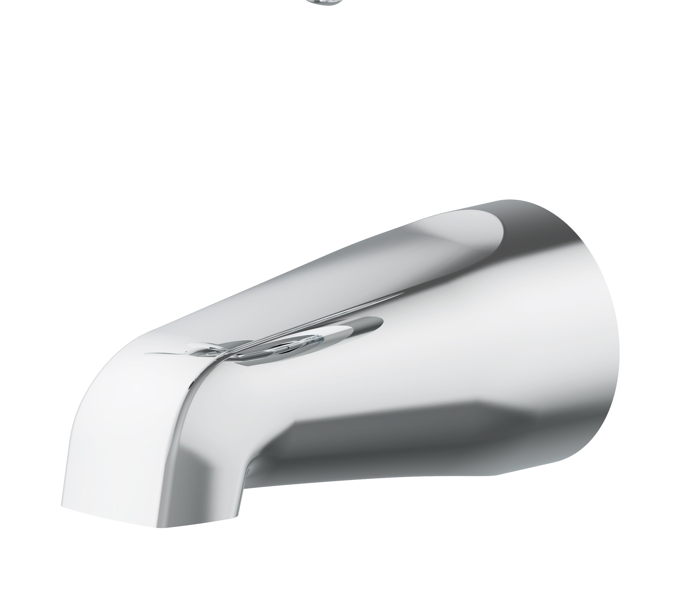 Grifo para bañera y ducha redondo de 3.15 pulgadas, de cromo pulido de la marca Project Source Everfield con 3 manijas y función única.