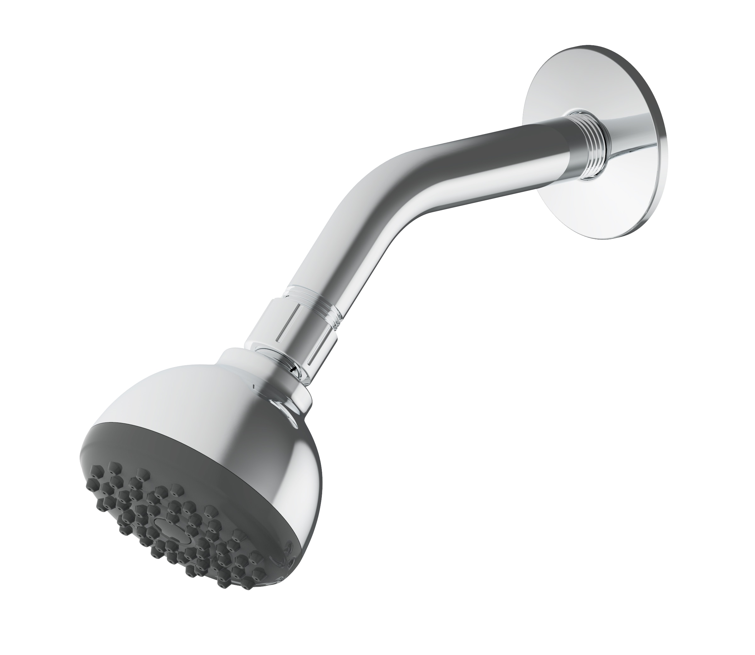 Grifo para bañera y ducha redondo de 3.15 pulgadas, de cromo pulido de la marca Project Source Everfield con 3 manijas y función única.
