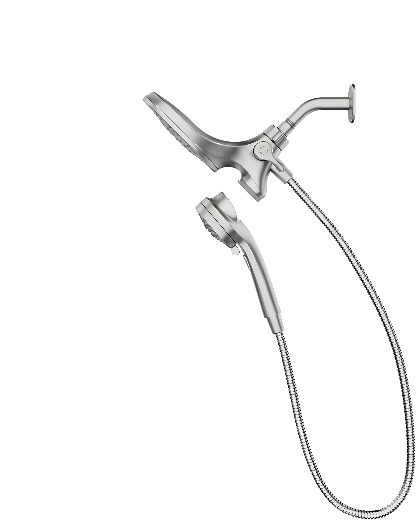 Grifo y regadera redonda para bañera Moen Graeden Magnetix resistente a manchas en níquel cepillado de 1 mango con múltiples cabezales de 6.75 pulgadas y válvula