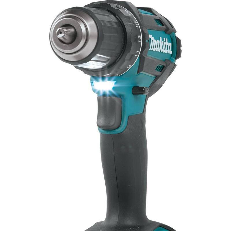 Kit de taladro destornillador Compacto inalámbrico de velocidad variable de 1/2 pulg. con batería de ion de litio LXT de 18V y 1.5 Ah de Makita con bolsa de herramientas - XFD10SY.