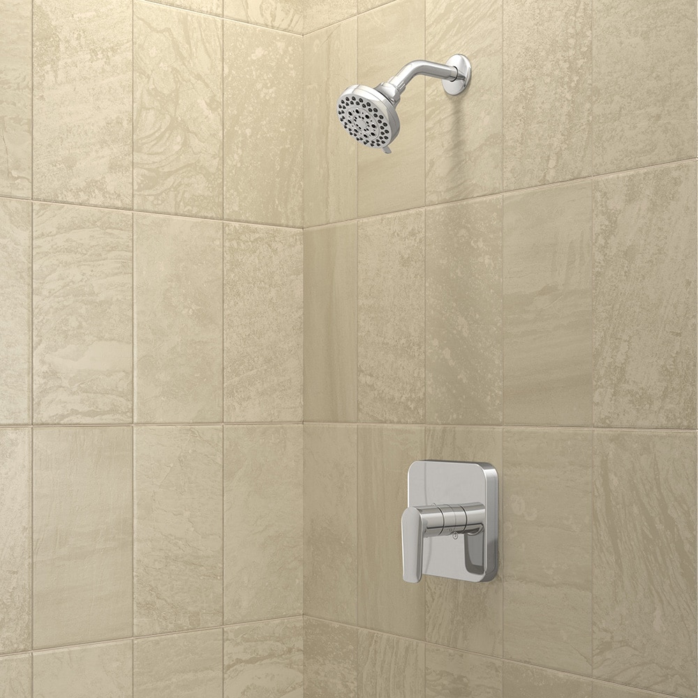Grifo para bañera y ducha redondo de 3.752 pulgadas con válvula y función múltiple, acabado cromo Dunmore de allen + roth