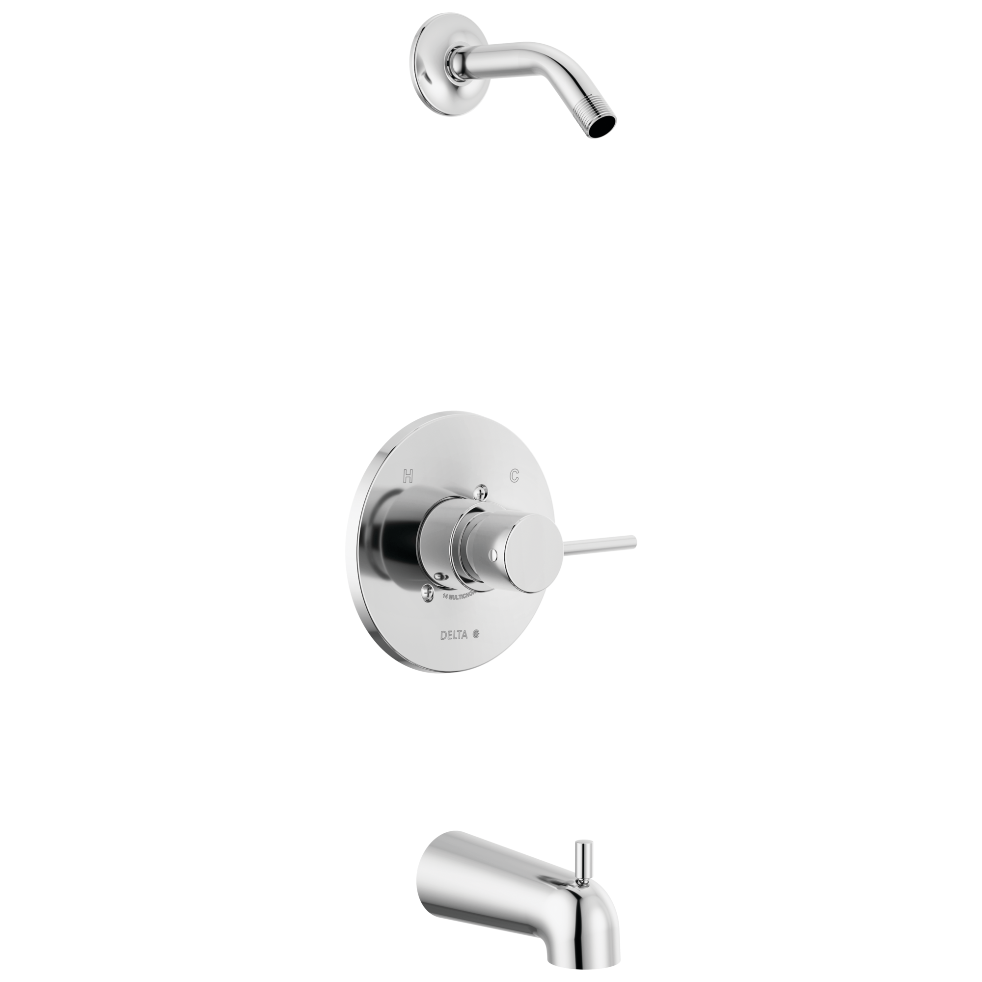 Llave de bañera y regadera de una sola manija Delta Modern Chrome Se vende por separado T14459-LHD-PP