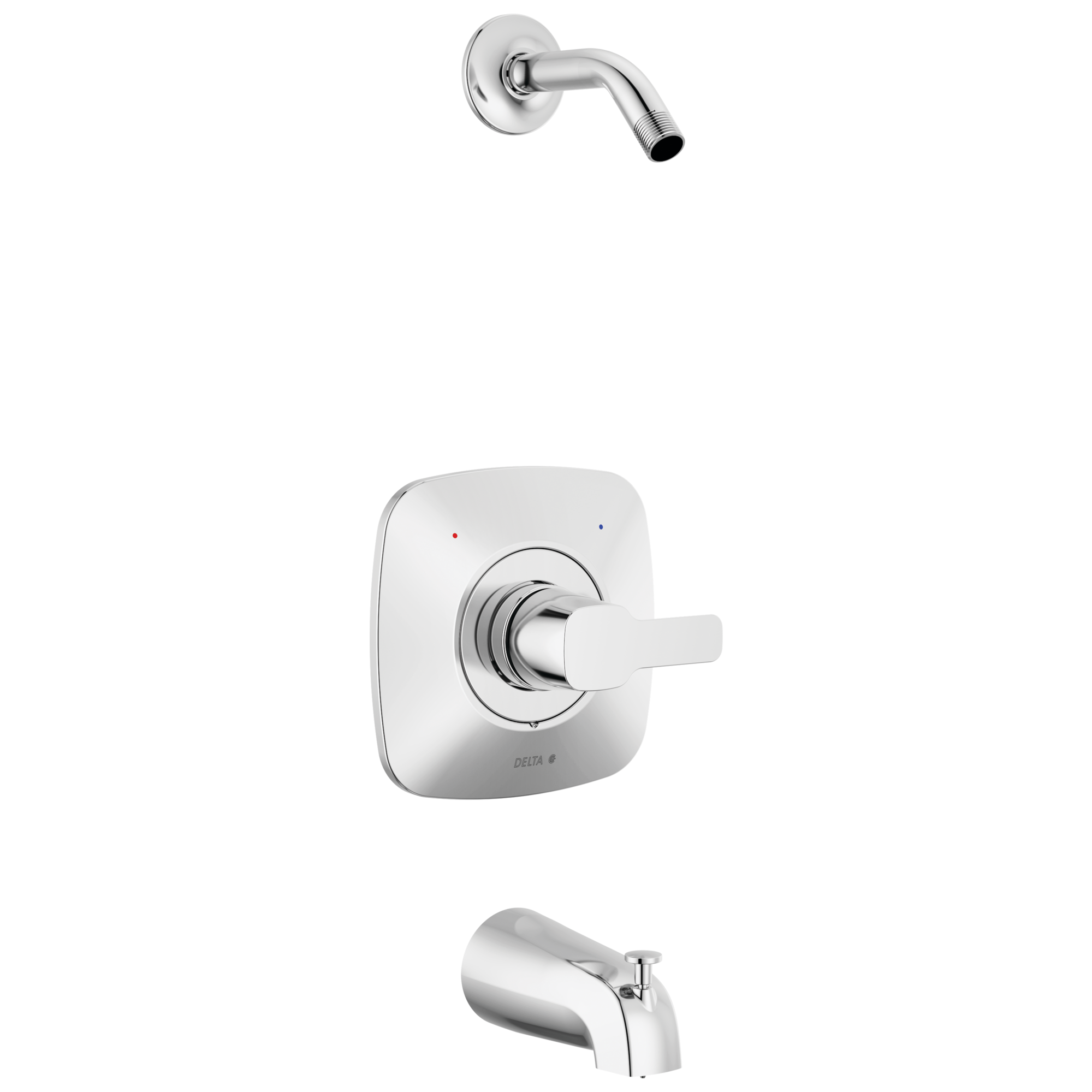 Llave mezcladora de bañera y regadera de un solo mango cromado moderno Delta, se vende por separado T144339-LHD-PP