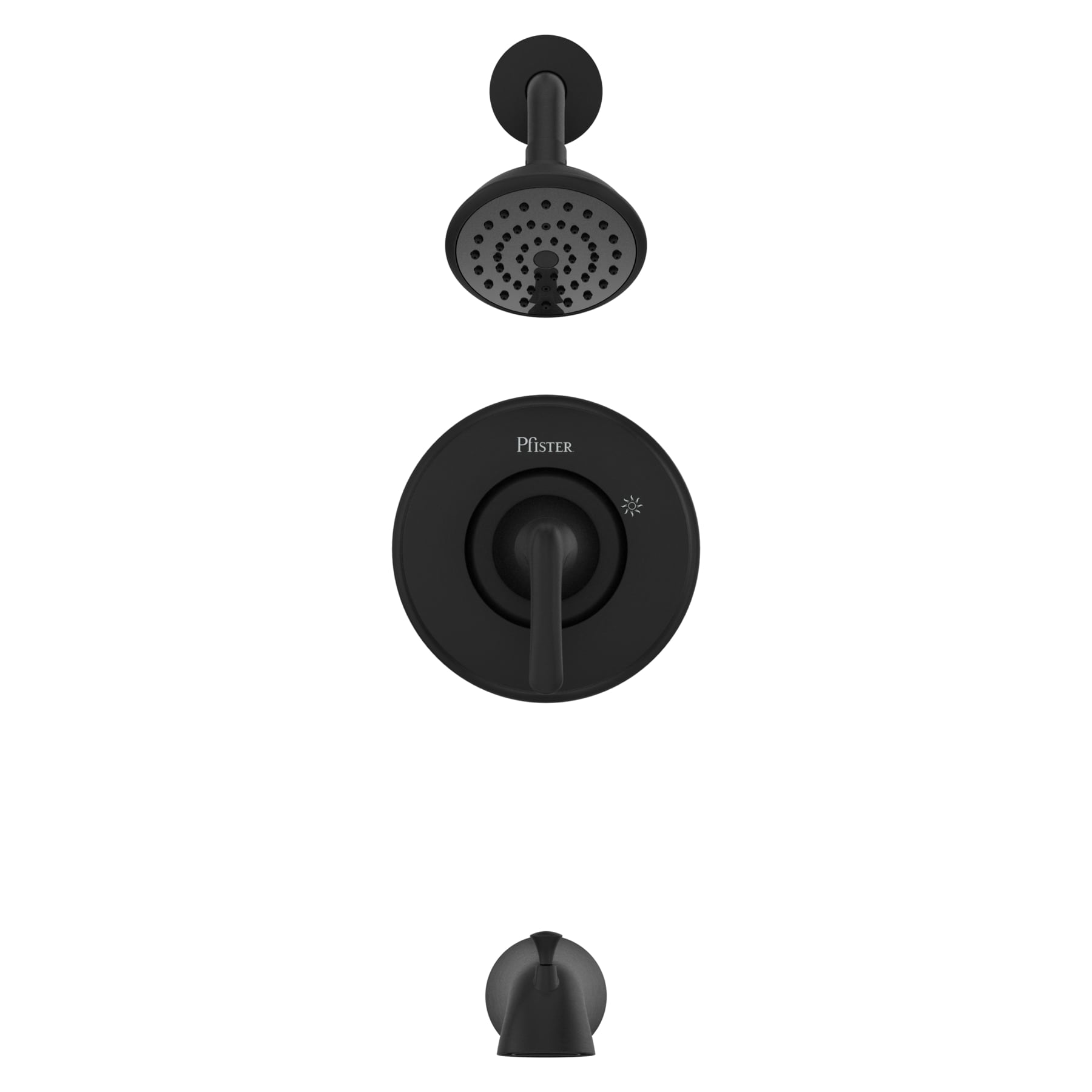 Grifería para bañera y ducha en negro mate con tecnología Spot Defense y un solo mango de Pfister Willa de 4.438 pulgadas y función única con válvula 8P8-WS2-MALSSDB