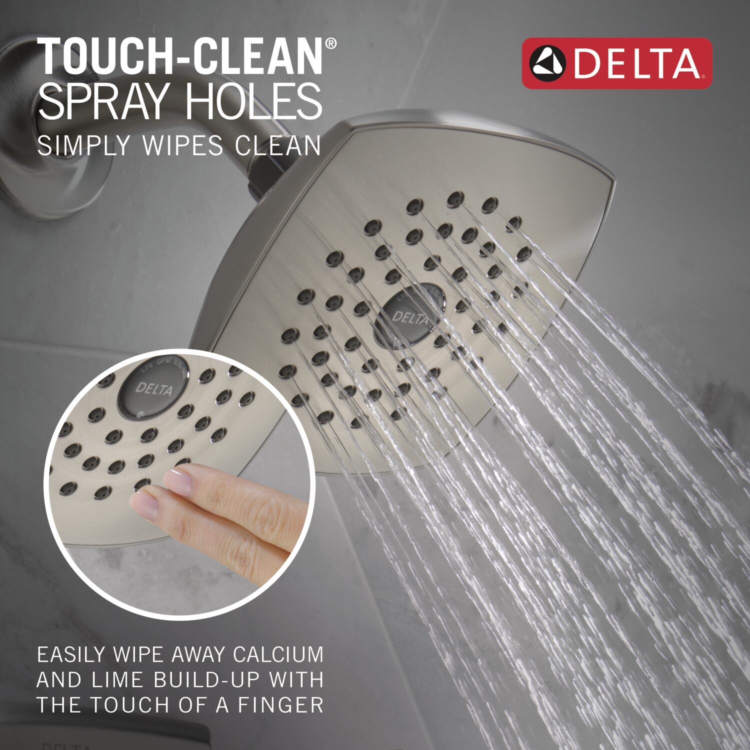 Grifo de bañera y ducha de una sola función con manija única de níquel cepillado Delta Knoxville y válvula de 5.25 pulgadas cuadradas - 144854-SS