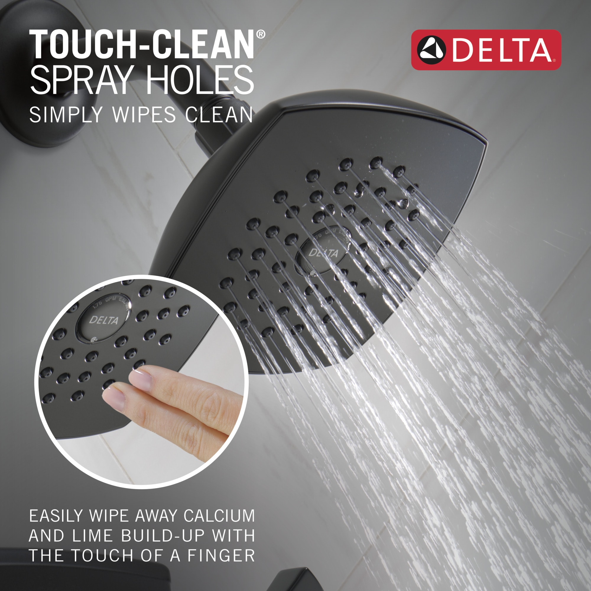 Llave Mezcladora de Bañera y Regadera Delta Knoxville Negro Mate de 1 manija y función única de 5.25 pulgadas cuadradas con Válvula 144854-BL.