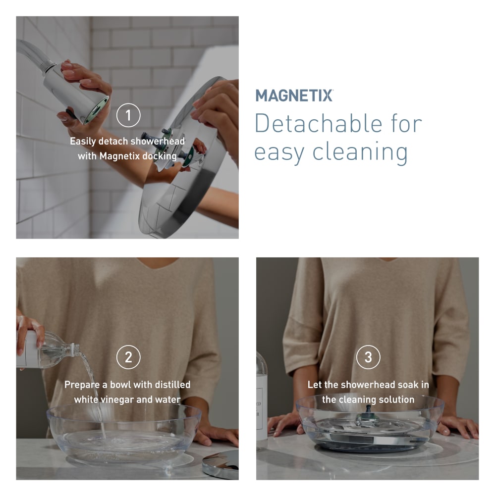 Grifería de bañera redonda y ducha con válvula de 9 pulgadas de una sola función, cromada, Moen Avri Magnetix 82156
