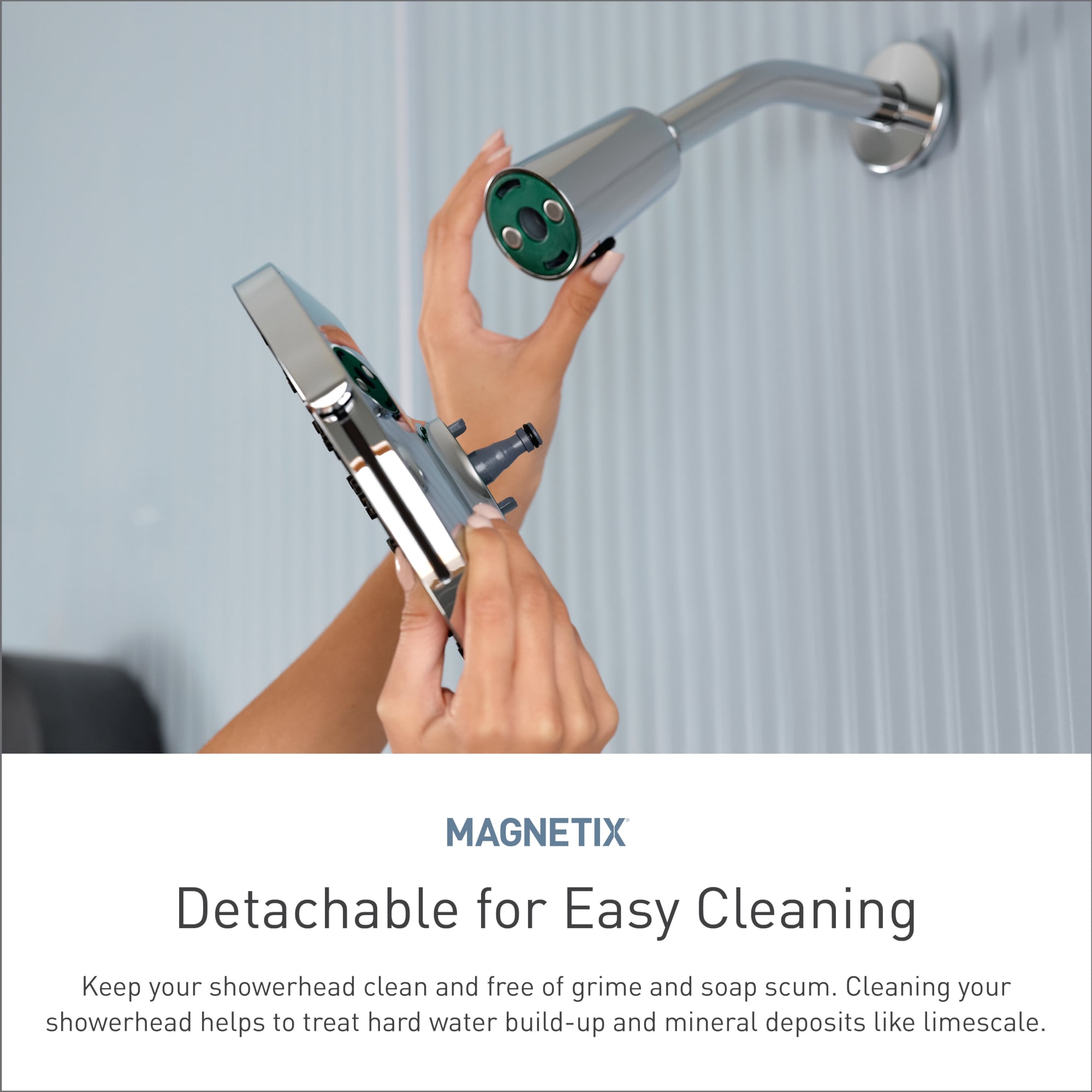 Grifería de bañera redonda y ducha con válvula de 9 pulgadas de una sola función, cromada, Moen Avri Magnetix 82156