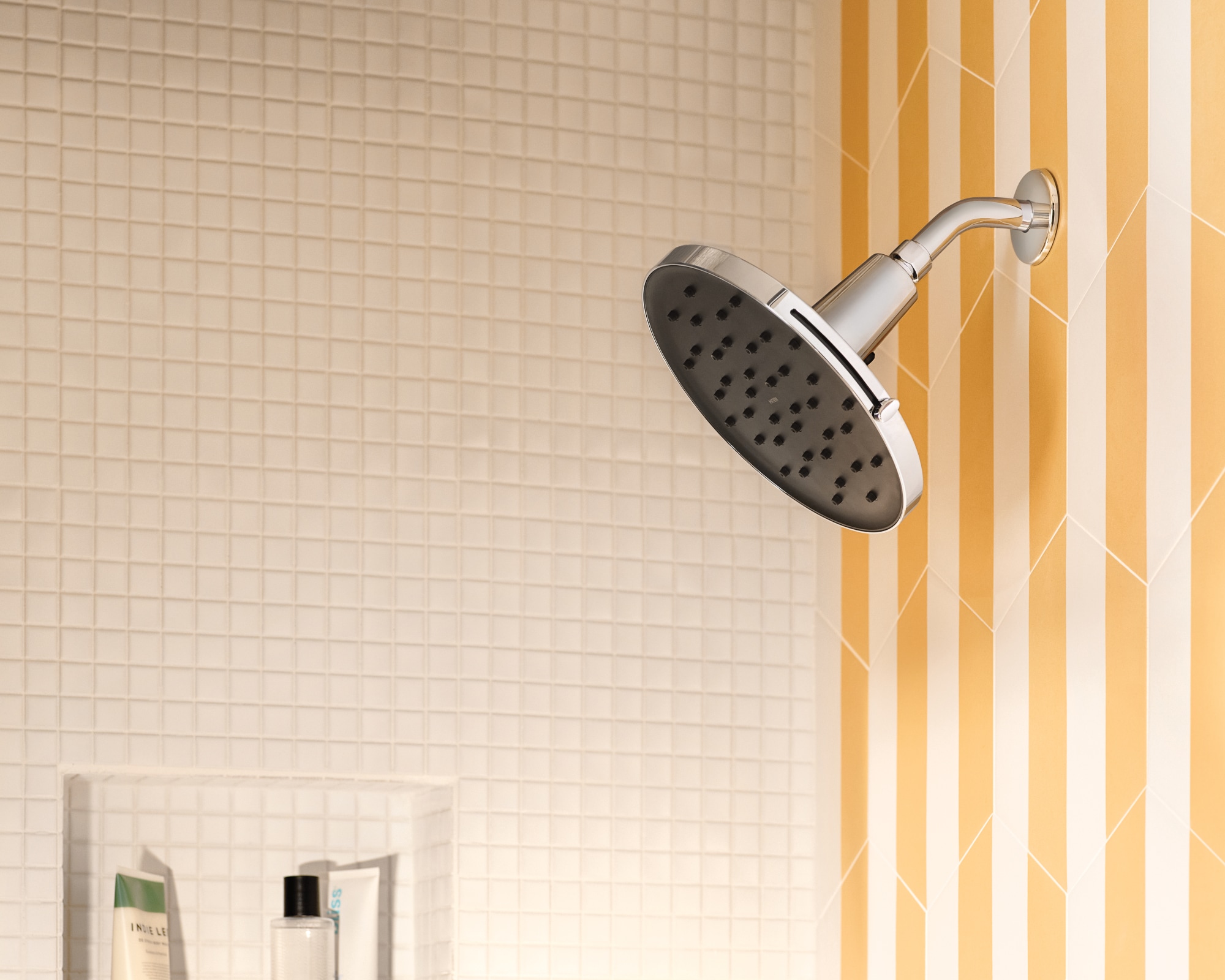 Grifería de bañera redonda y ducha con válvula de 9 pulgadas de una sola función, cromada, Moen Avri Magnetix 82156