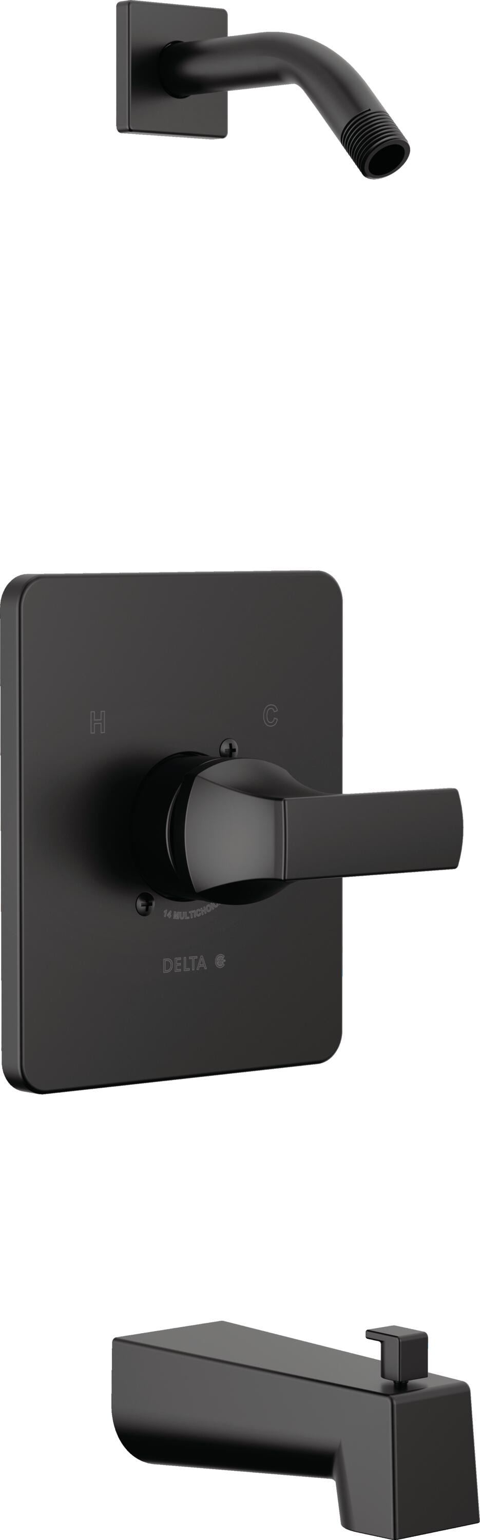 Llave para tina y regadera de 1 control en negro mate Delta Velum Se vende por separado T14437-BLLHD