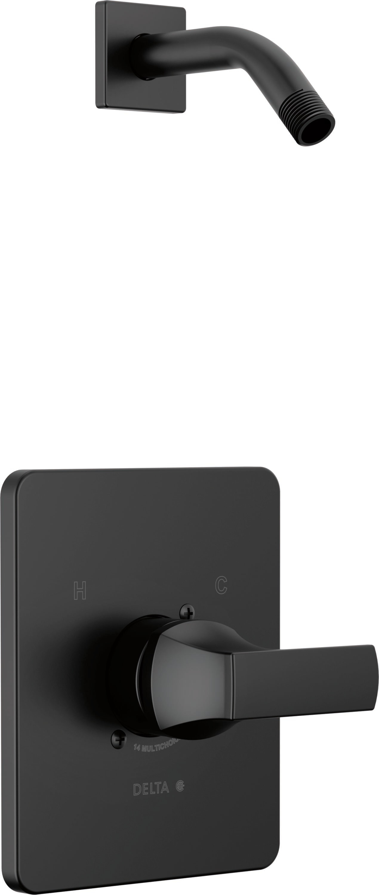 Grifo para bañera y ducha de una sola manija en negro mate Delta Velum, se vende por separado T14237-BLLHD.