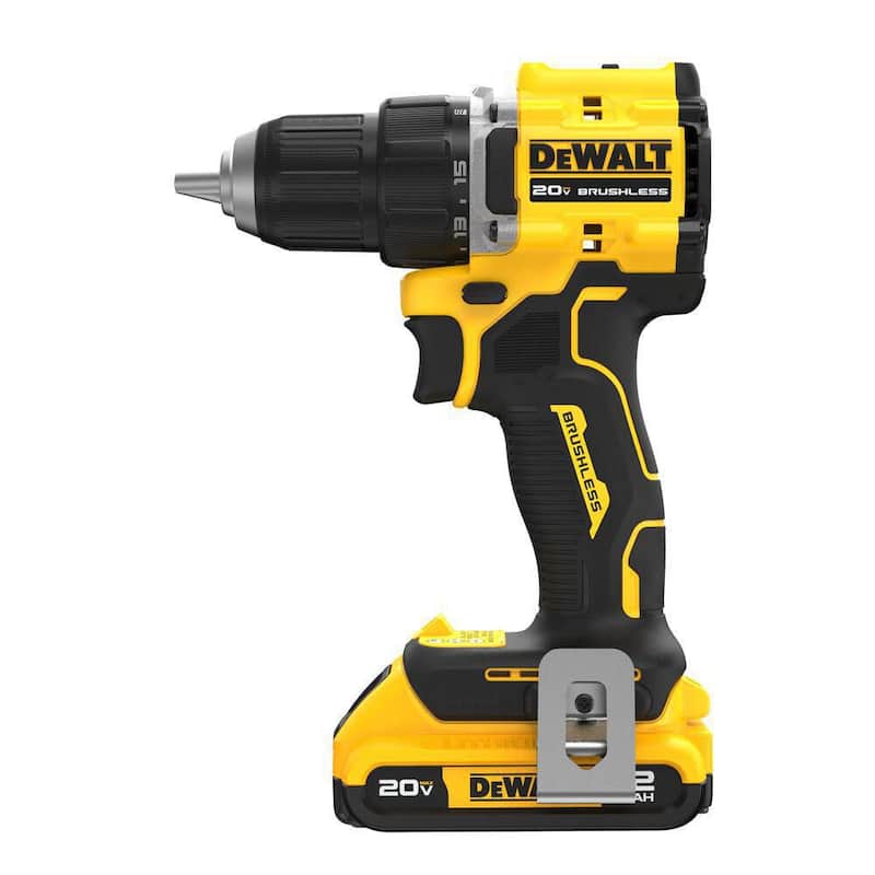 Kit de Taladro/Atornillador Compacto Inalámbrico DEWALT ATOMIC de 20 Voltios con Batería de Iones de Litio de 2.0Ah, Cargador y Bolsa - DCD794D1