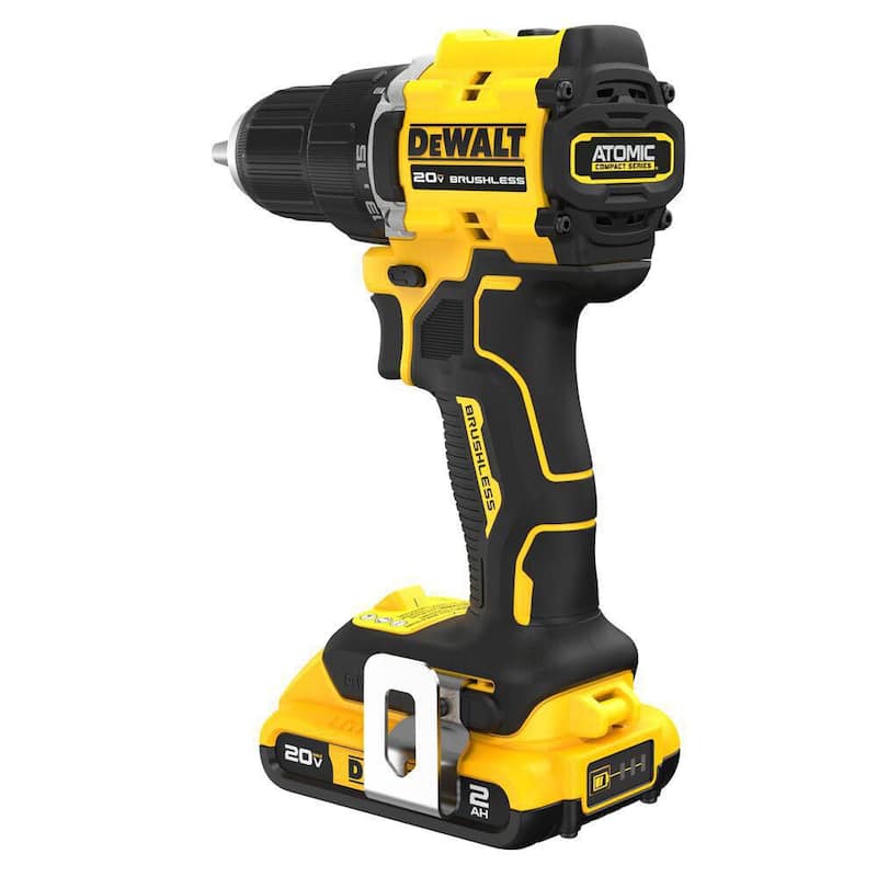 Kit de Taladro/Atornillador Compacto Inalámbrico DEWALT ATOMIC de 20 Voltios con Batería de Iones de Litio de 2.0Ah, Cargador y Bolsa - DCD794D1