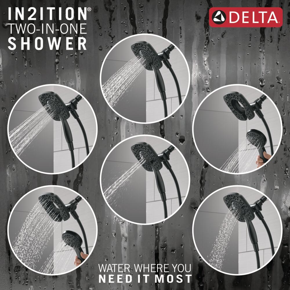 Mezcladora de Cascada para Bañera y Ducha con Acabado Negro Mate de 1 Manija y 6 Pulgadas de Marca Delta Lacey