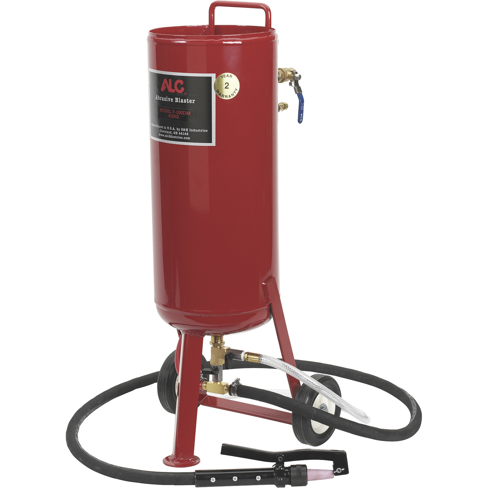 Chorro de soda y abrasivo ALC, capacidad de 90 lb, modelo# 40002SB.