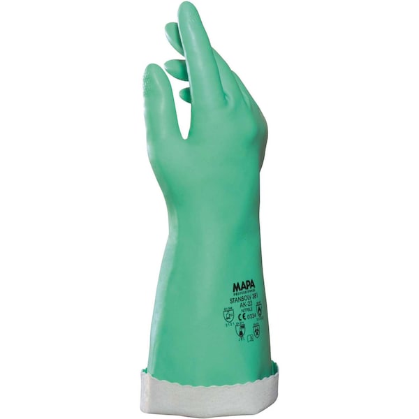 Guantes de nitrilo forrados con tejido Stanslov AK22 Mapa, 14 pulgadas de largo, peso medio, talla 11 - 34381041