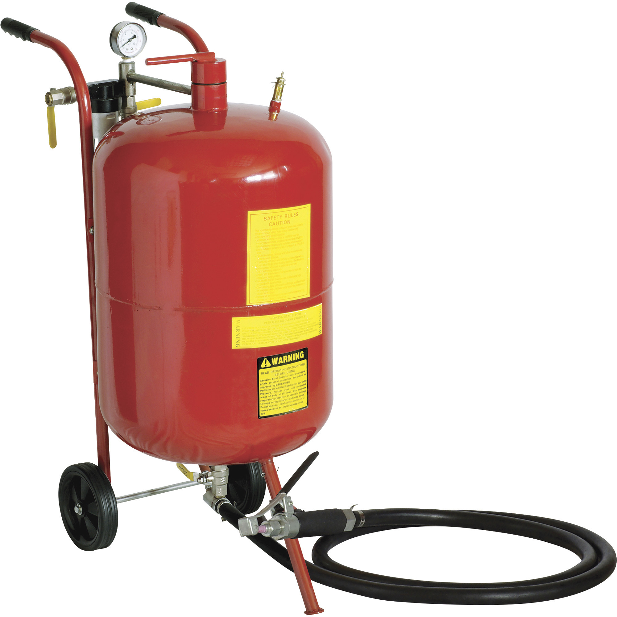 Granalladora de Presión Con Ruedas Allsource con Mango Deadman, Capacidad de 110 lb, 20 Galones, Modelo# 41003