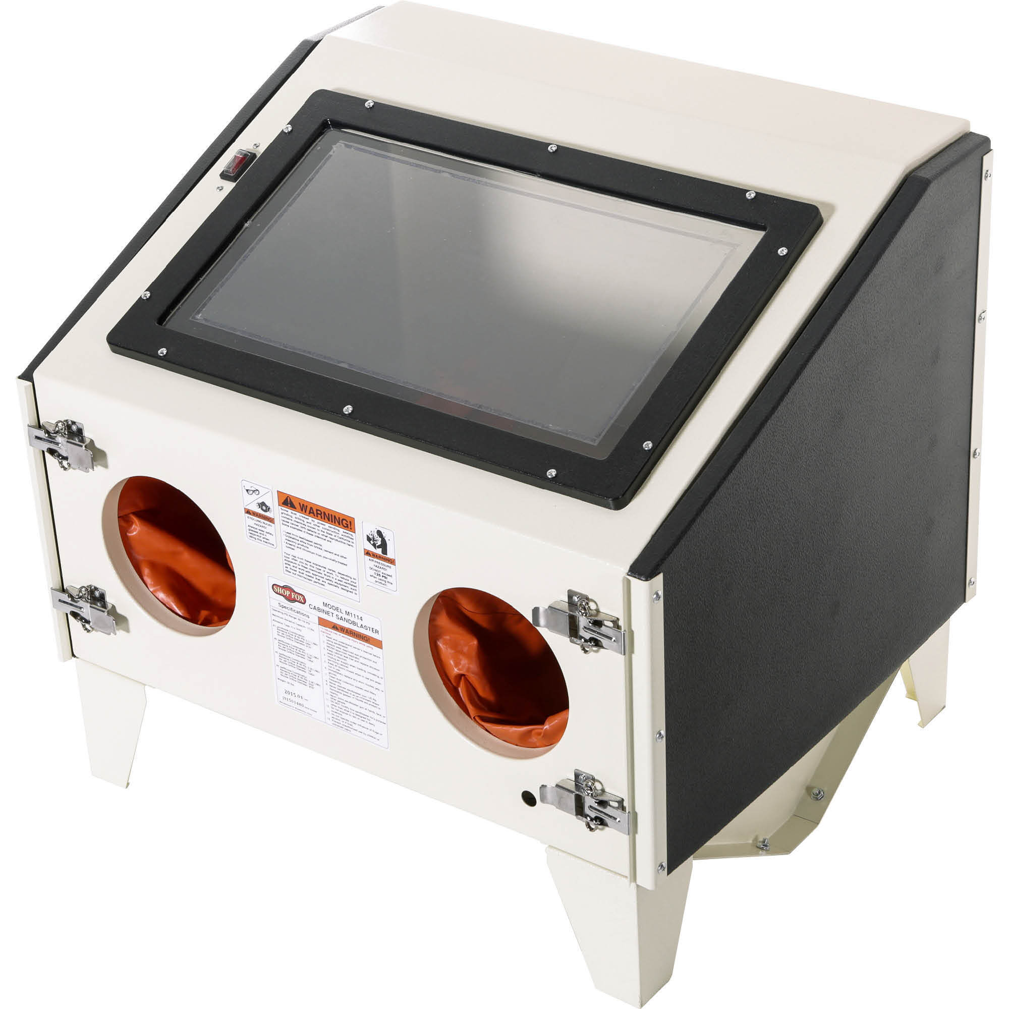 Gabinete de chorro de arena Grizzly Benchtop, máximo PSI 100, consumo de aire máximo 14 cfm, Modelo M1114