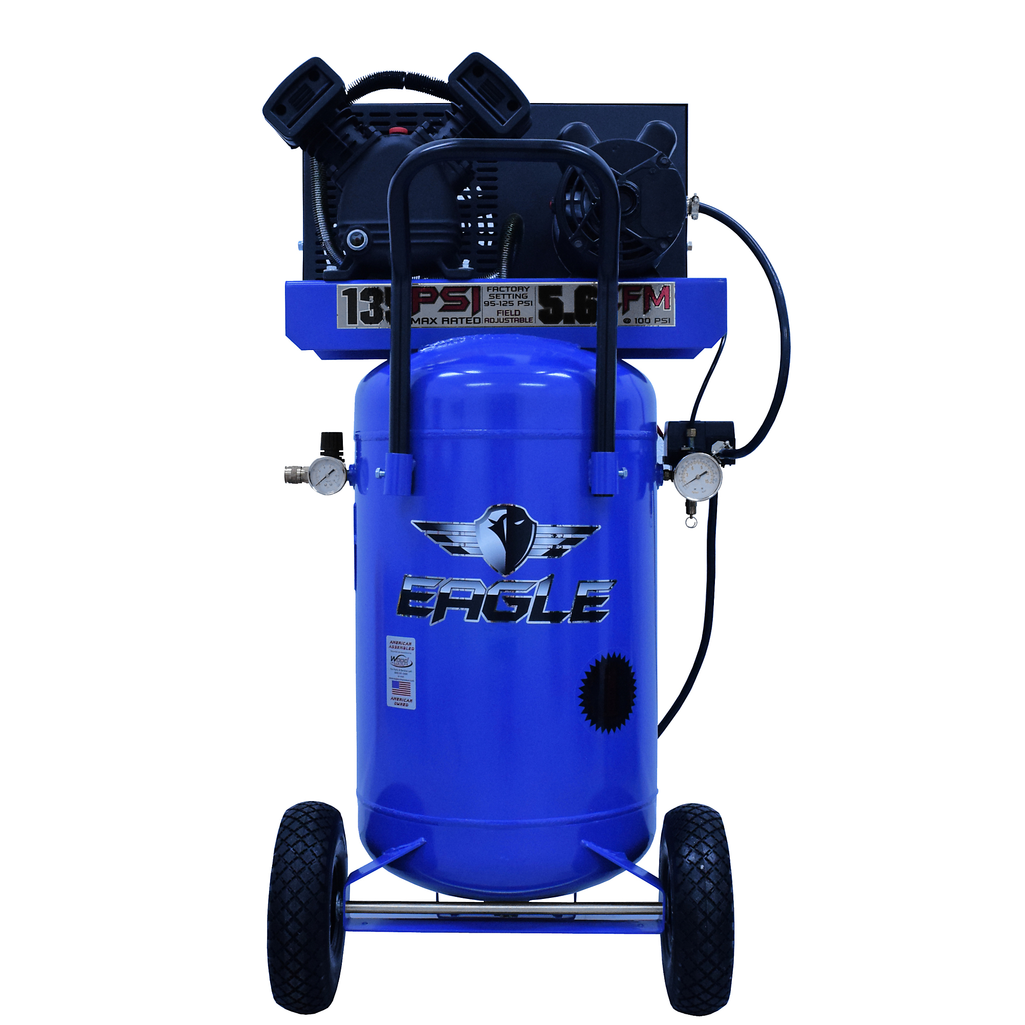 Compresor de Aire Vertical EAGLE de 24 Galones, 3 HP, Tanque de Aire de 24 Galones, 110 o 220 Voltios, Modelo P3124V1-CC
