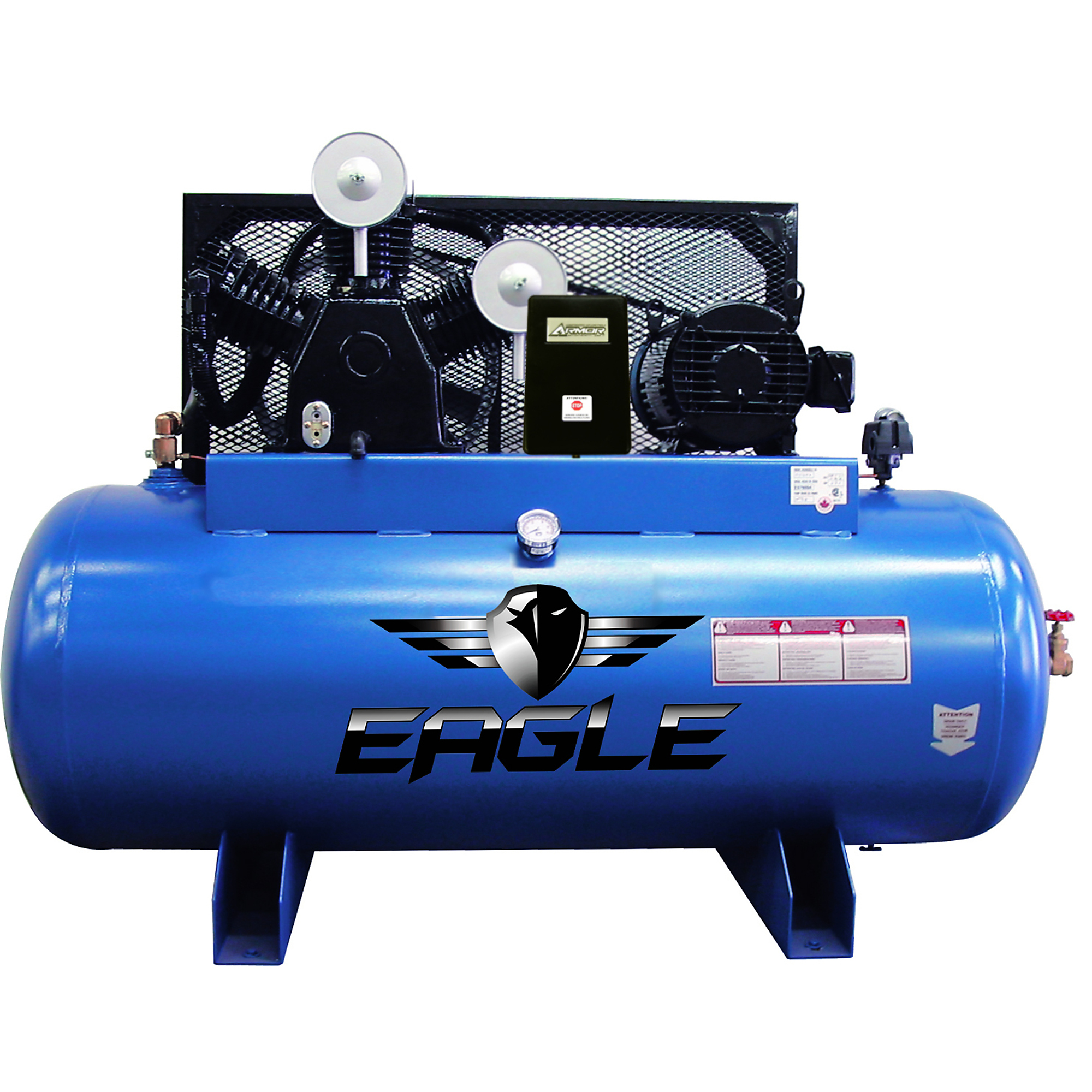 Compresor de aire EAGLE de 120 galones, 45 CFM, 15 HP - Modelo # 153120H2-MS230.