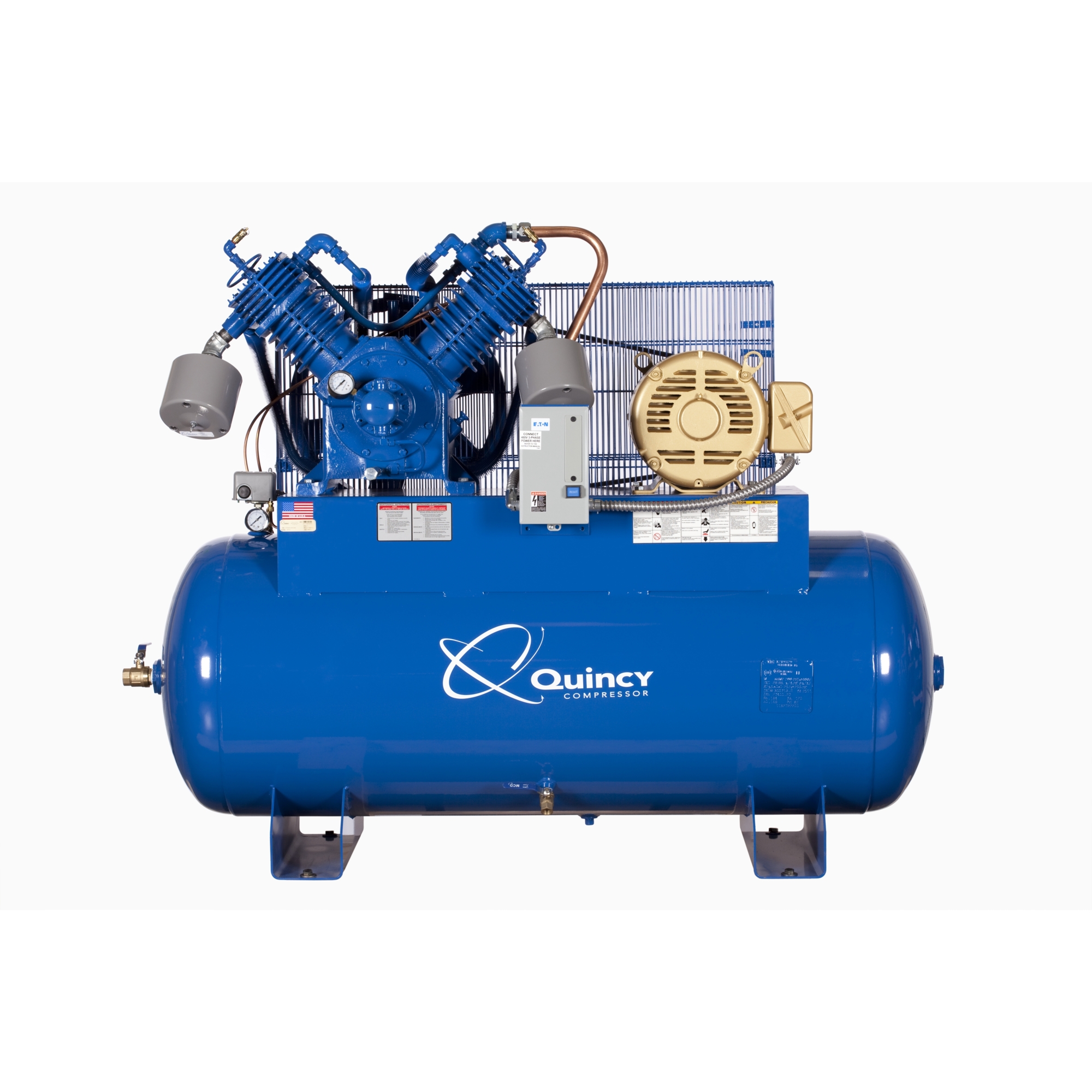 Compresor de aire Quincy QP2 15H 120G 2S 200V 3ph H PRO de 15 HP. Tanque de aire de 120 Gal, Modelo# 5153DS12HCA20.