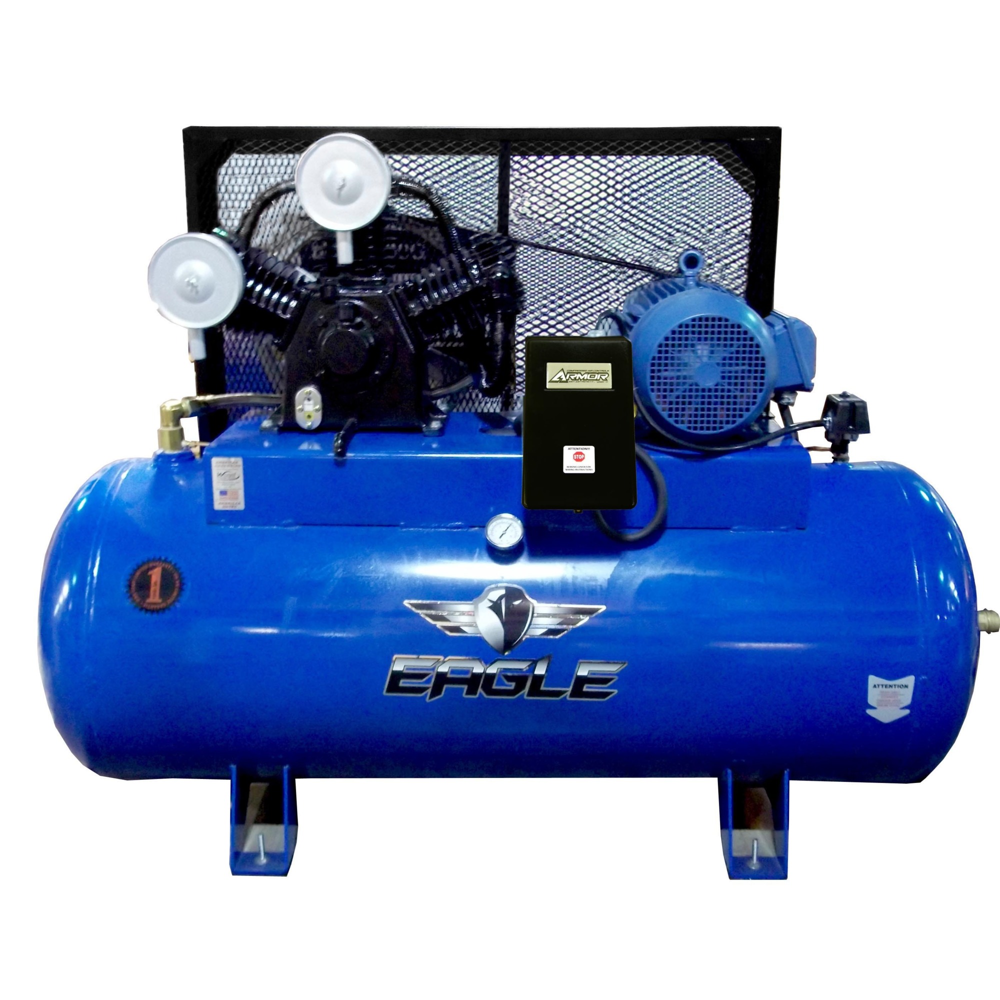 Compresor de aire EAGLE de 120 galones a 36 CFM, con motor de 10 HP y tanque de 120 galones, Modelo# 101120H2-MS208.