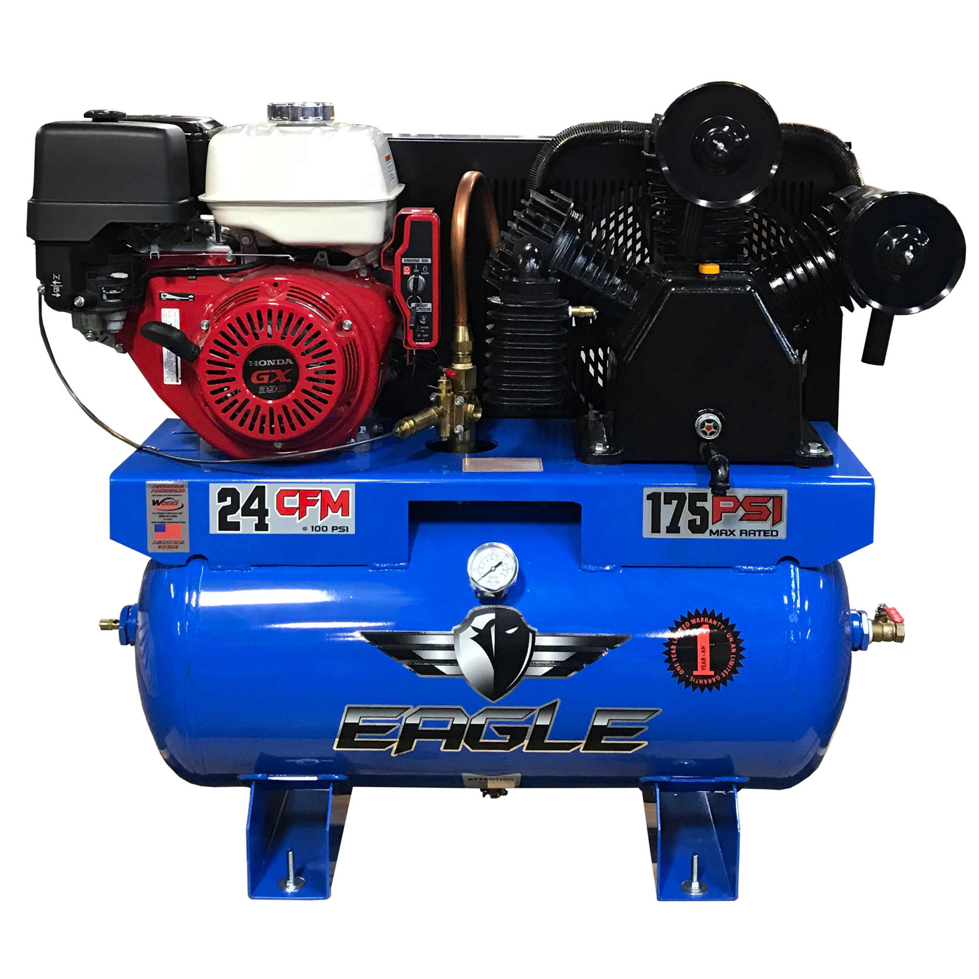 Compresor montado en camión de 30 galones EAGLE, 13 HP, Tanque de aire de 30 galones, Modelo# 11G30TRKE.