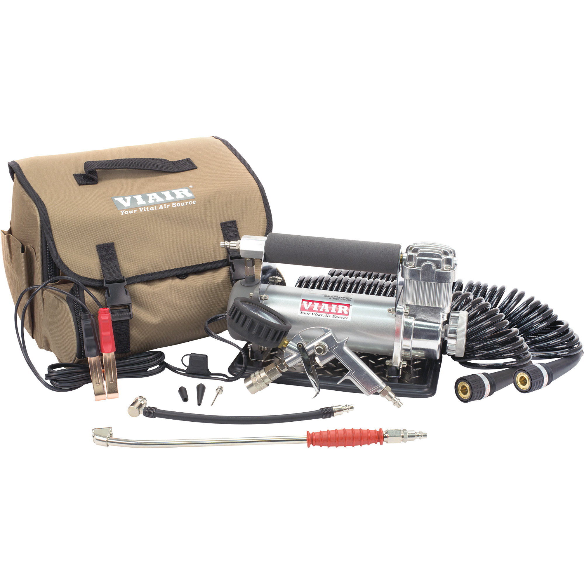 Kit de compresor de aire inflador de llantas portátil automático Viair 450P-RV de 12 voltios, con máximo de 150 PSI, Modelo# 450P-RV.