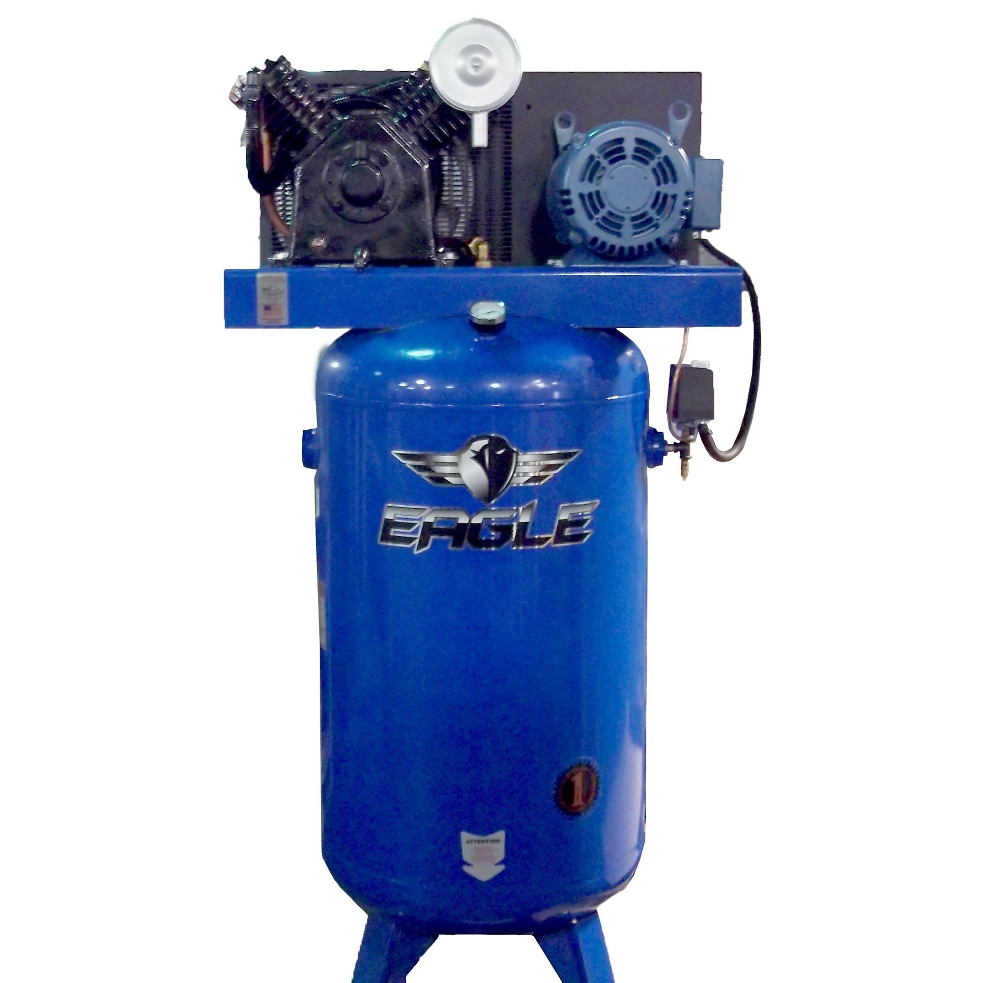Compresor de aire de 80 galones de 2 etapas EAGLE, con motor de 5 HP y tanque de aire de 80 galones, Modelo 5380V2-CS2