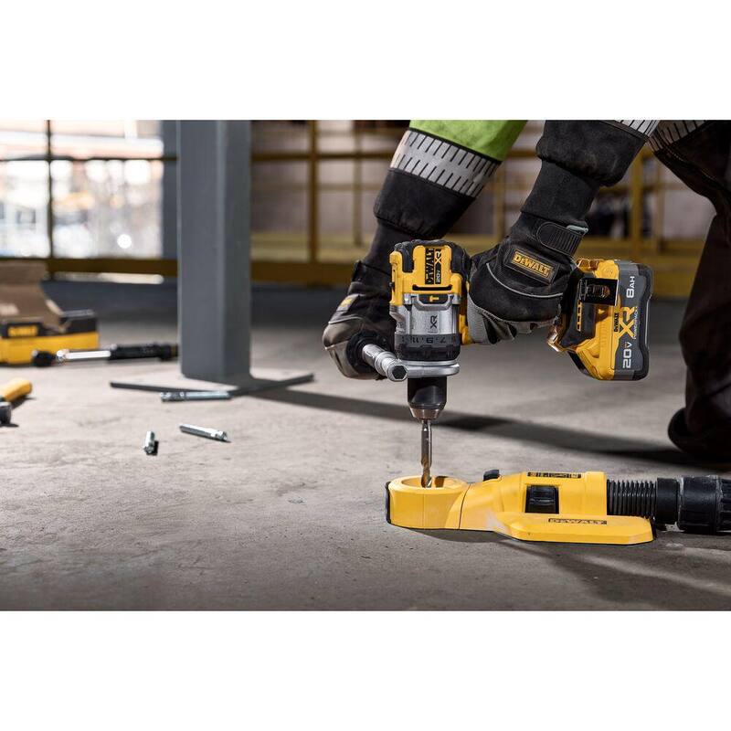 Juego de taladro percutor inalámbrico DEWALT 20V XR de ion de litio con batería de 8.0 Ah, cargador y bolso de kit - DCD1007WW1